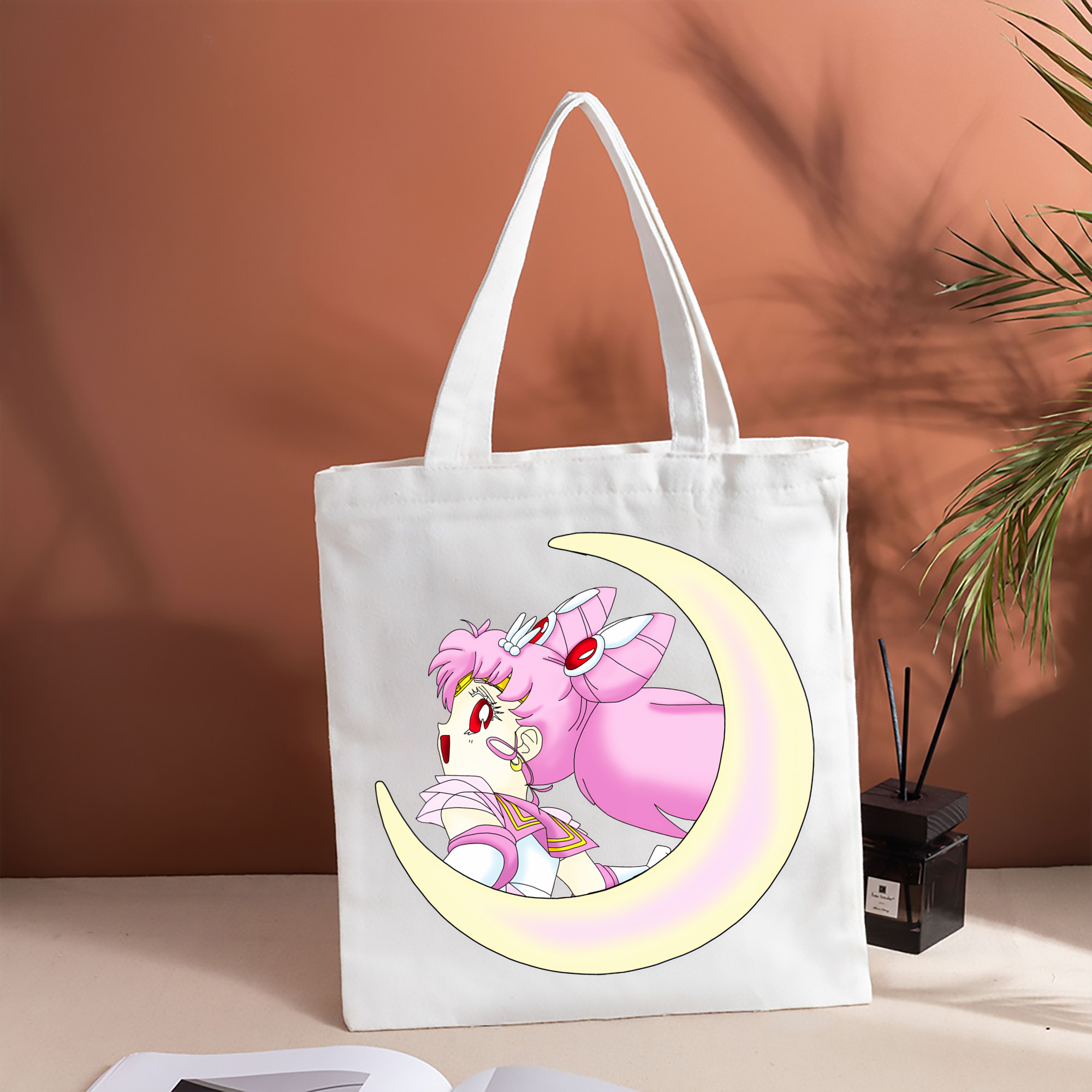 美少女戦士セーラームーン ちびうさ Sailor Moon Chibiusa Tsukino Usagi Small Lady Serenity 縦型キャンバス生地手提げバッグ　トートバッグ