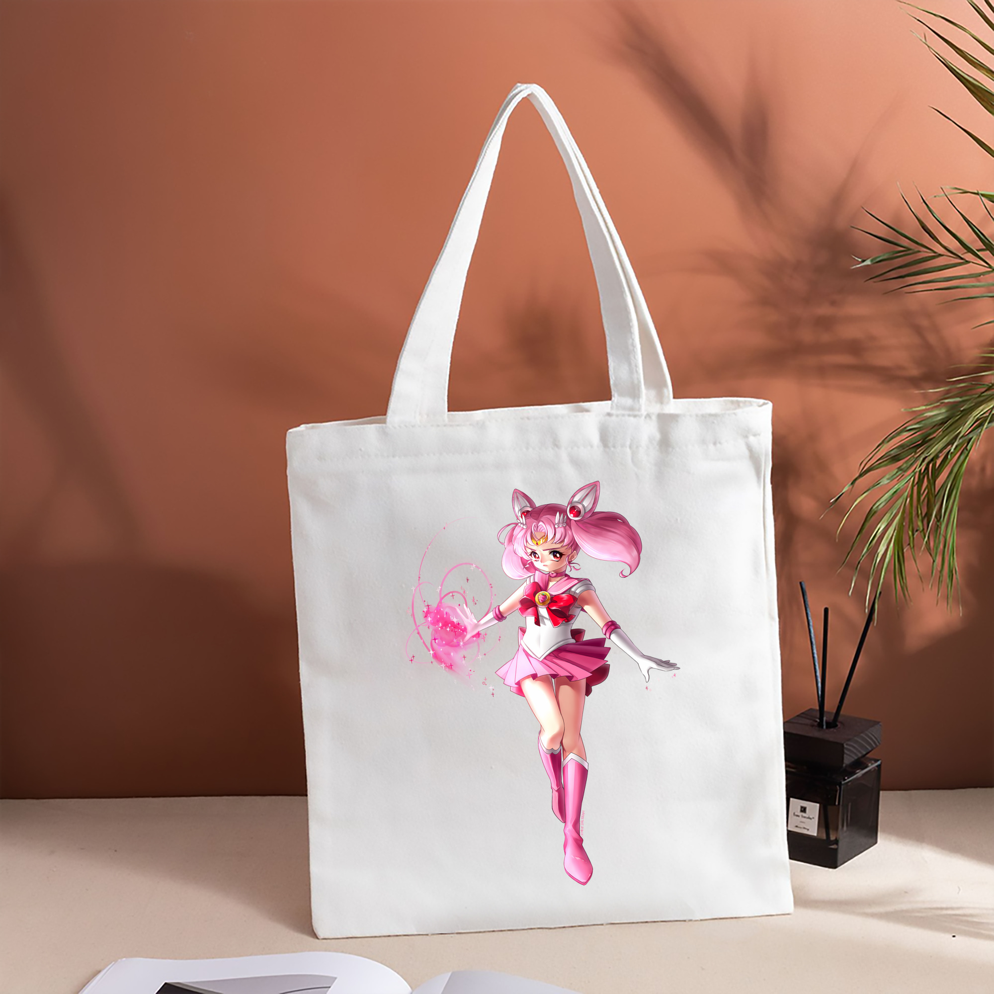 美少女戦士セーラームーン ちびうさ Sailor Moon Chibiusa Tsukino Usagi Small Lady Serenity 縦型キャンバス生地手提げバッグ　トートバッグ