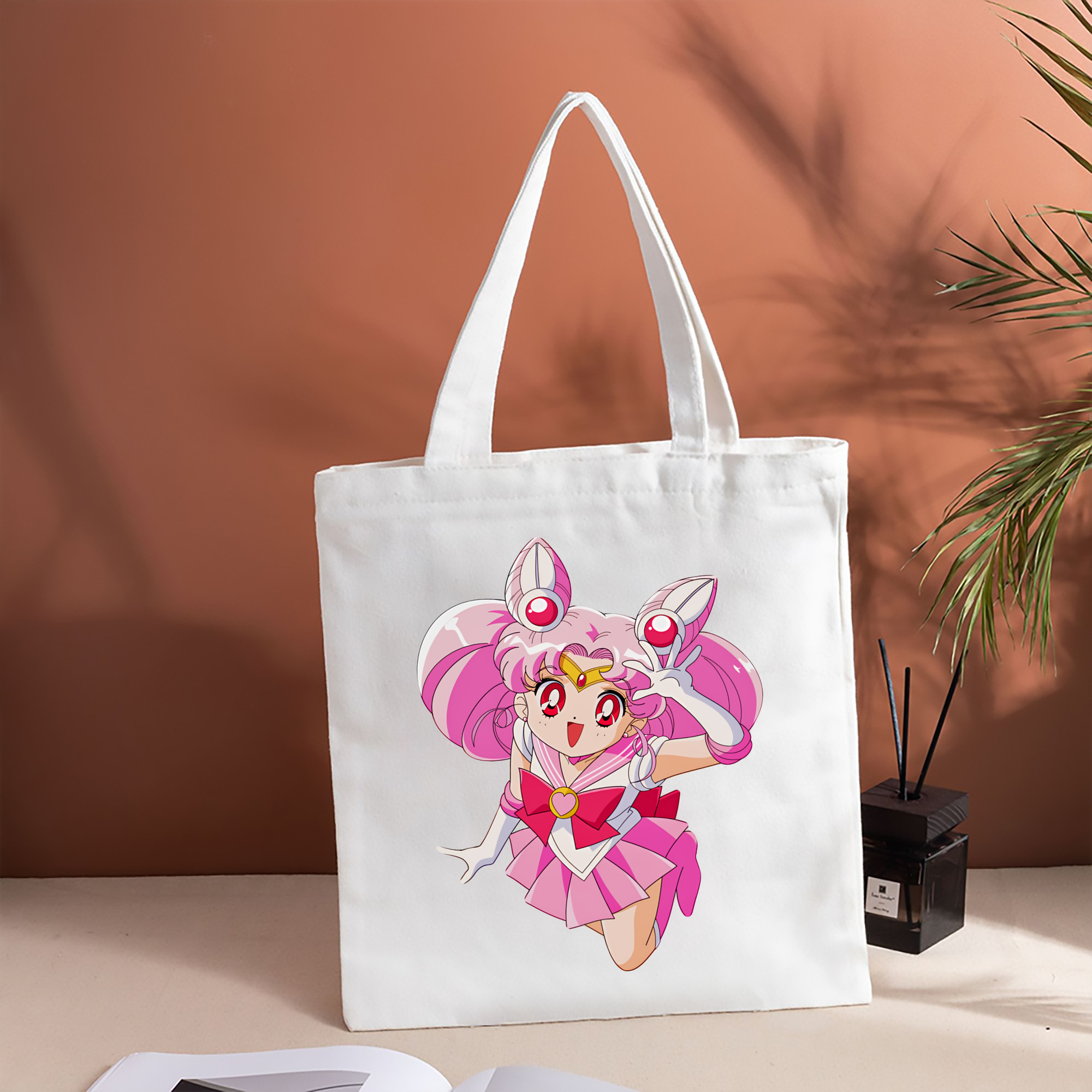 美少女戦士セーラームーン ちびうさ Sailor Moon Chibiusa Tsukino Usagi Small Lady Serenity 縦型キャンバス生地手提げバッグ　トートバッグ