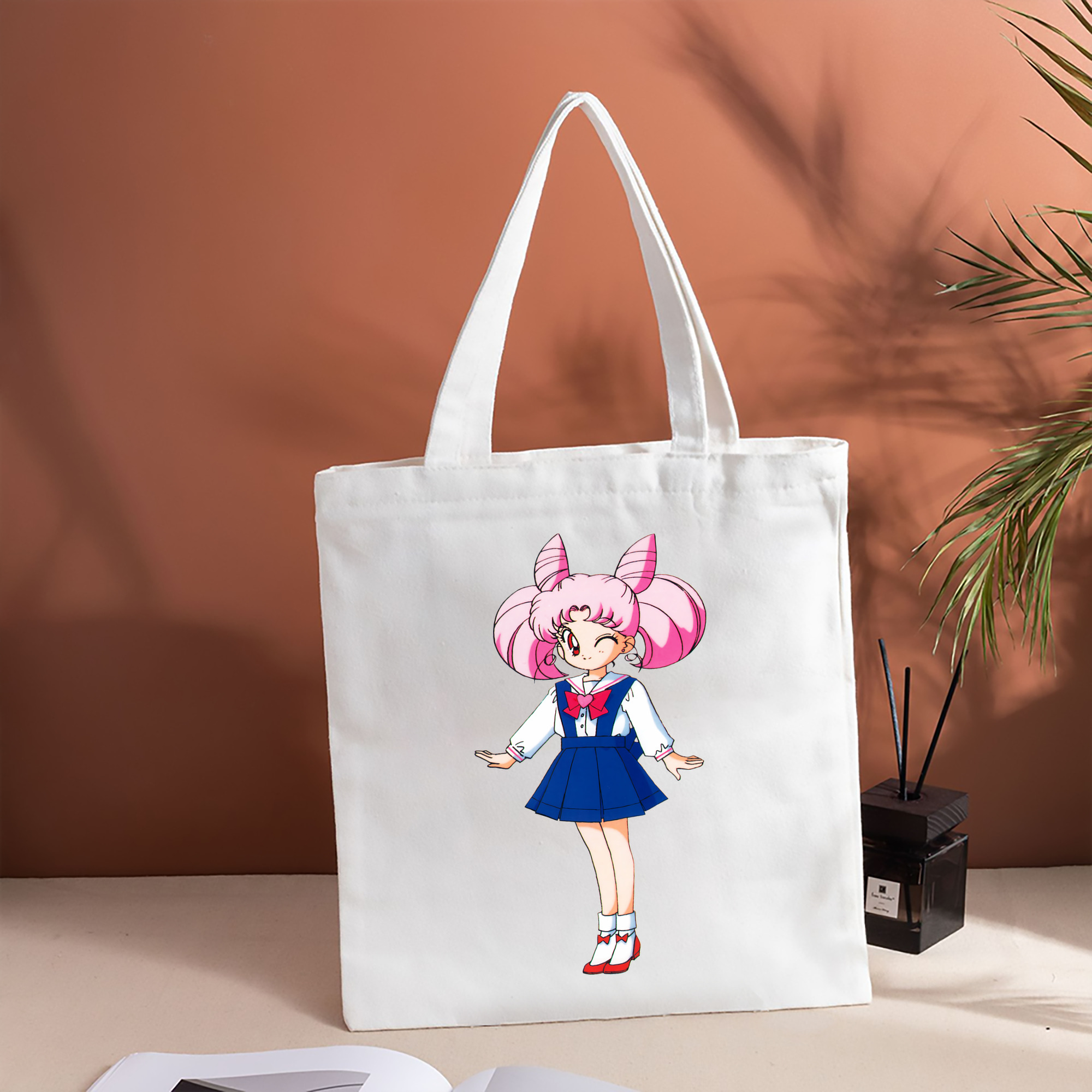 美少女戦士セーラームーン ちびうさ Sailor Moon Chibiusa Tsukino Usagi Small Lady Serenity 縦型キャンバス生地手提げバッグ　トートバッグ