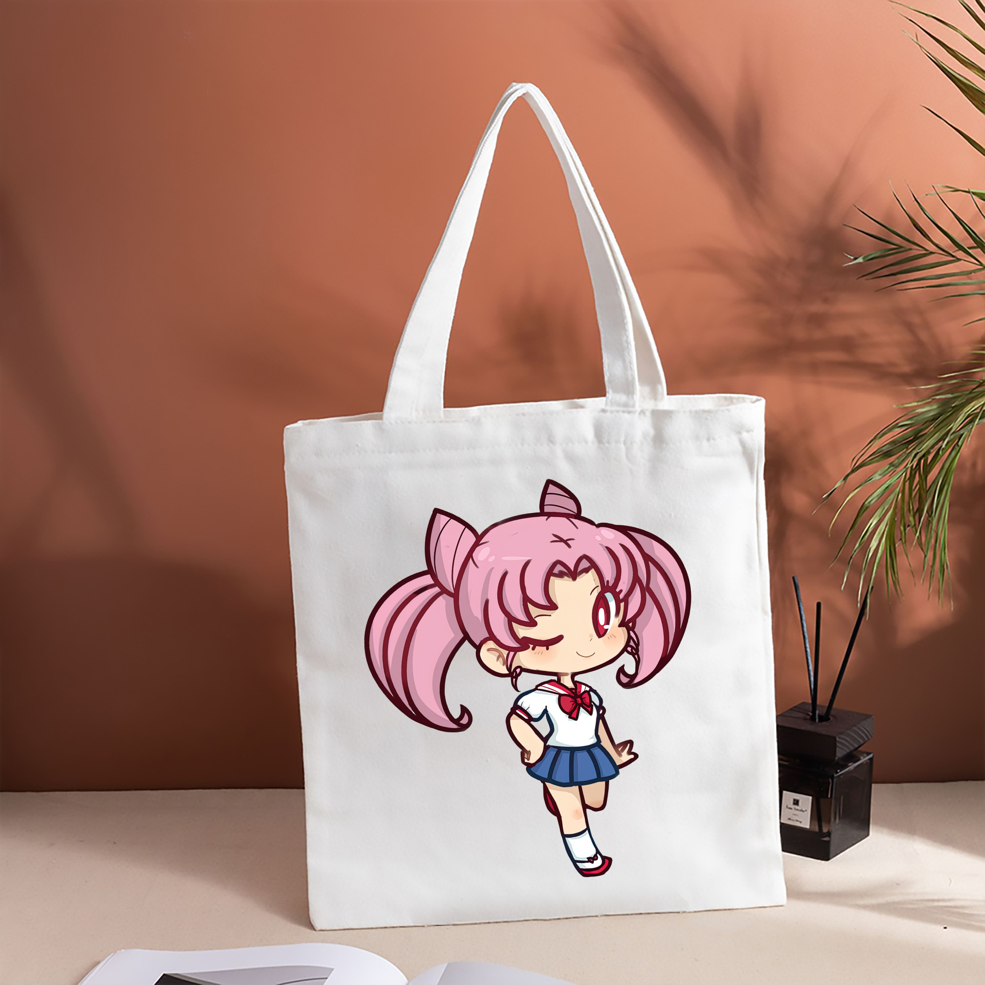 美少女戦士セーラームーン ちびうさ Sailor Moon Chibiusa Tsukino Usagi Small Lady Serenity 縦型キャンバス生地手提げバッグ　トートバッグ