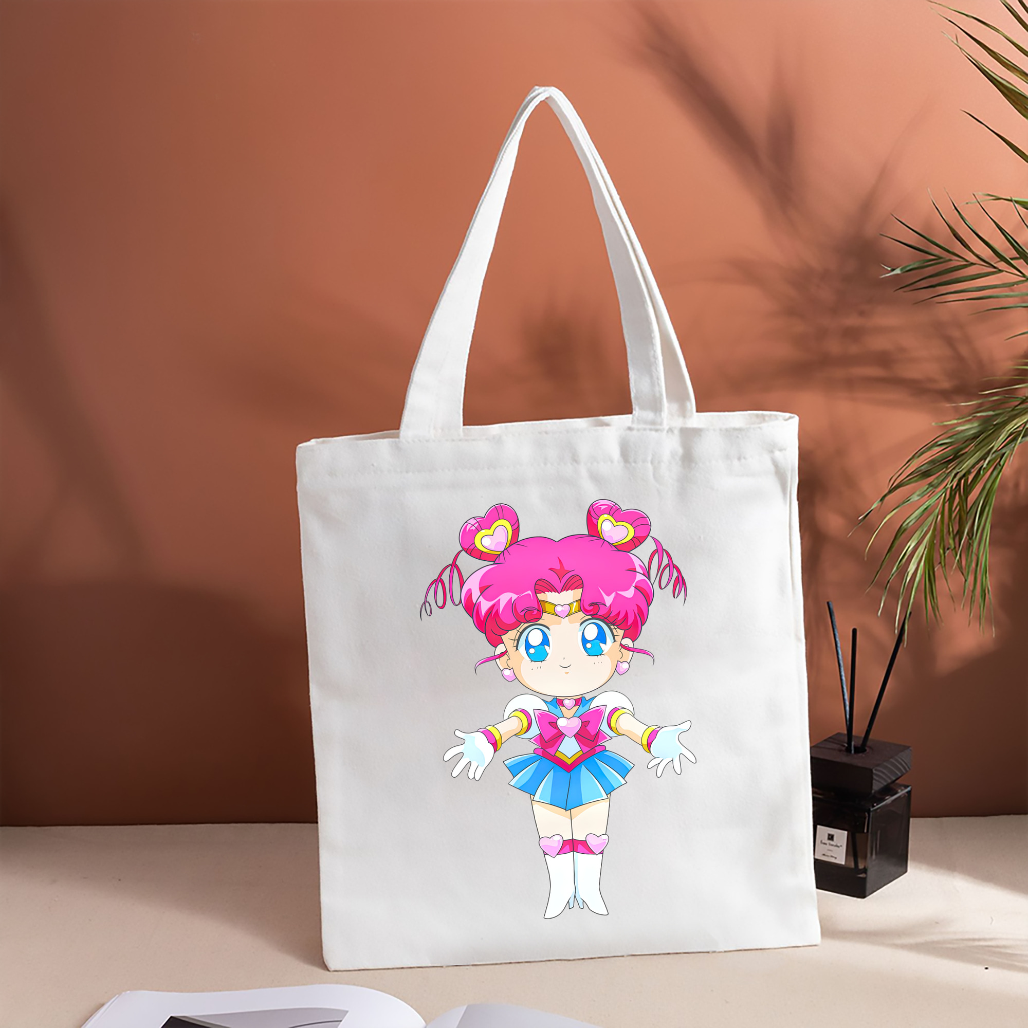 美少女戦士セーラームーン ちびうさ Sailor Moon Chibiusa Tsukino Usagi Small Lady Serenity 縦型キャンバス生地手提げバッグ　トートバッグ