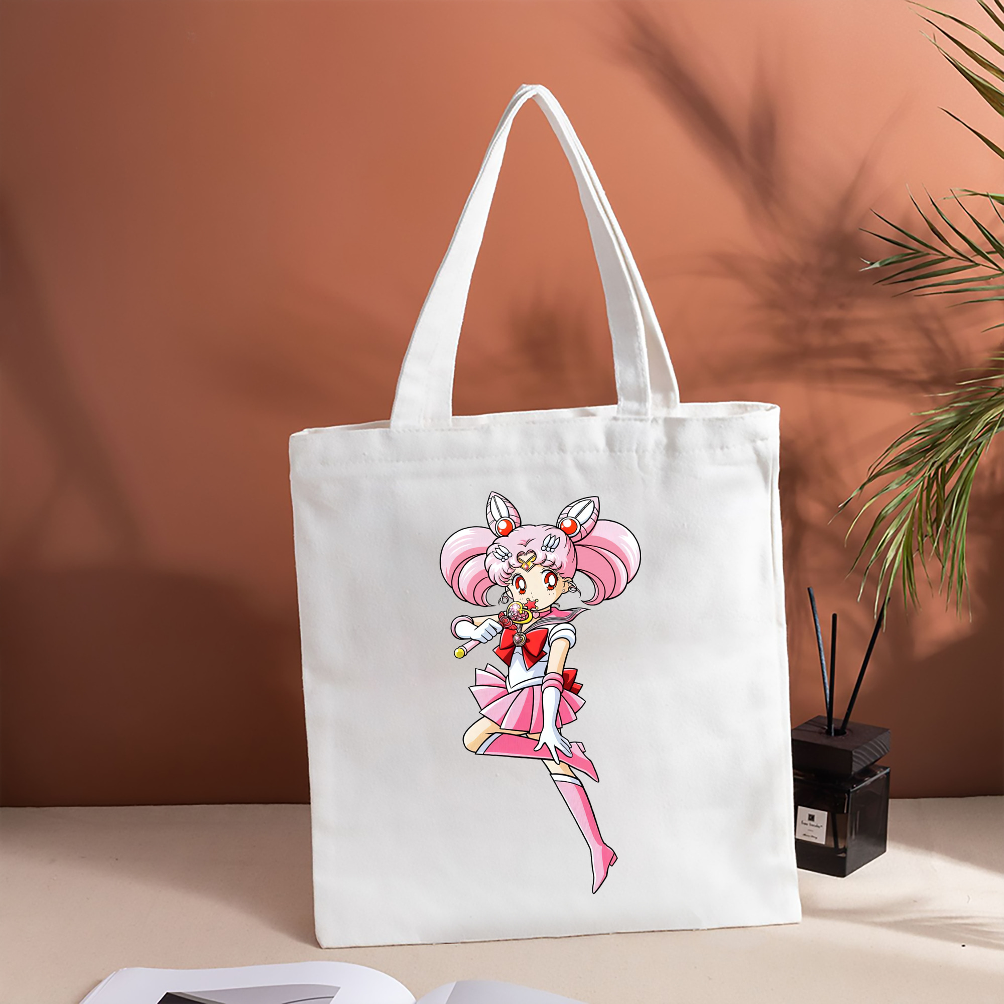 美少女戦士セーラームーン ちびうさ Sailor Moon Chibiusa Tsukino Usagi Small Lady Serenity 縦型キャンバス生地手提げバッグ　トートバッグ