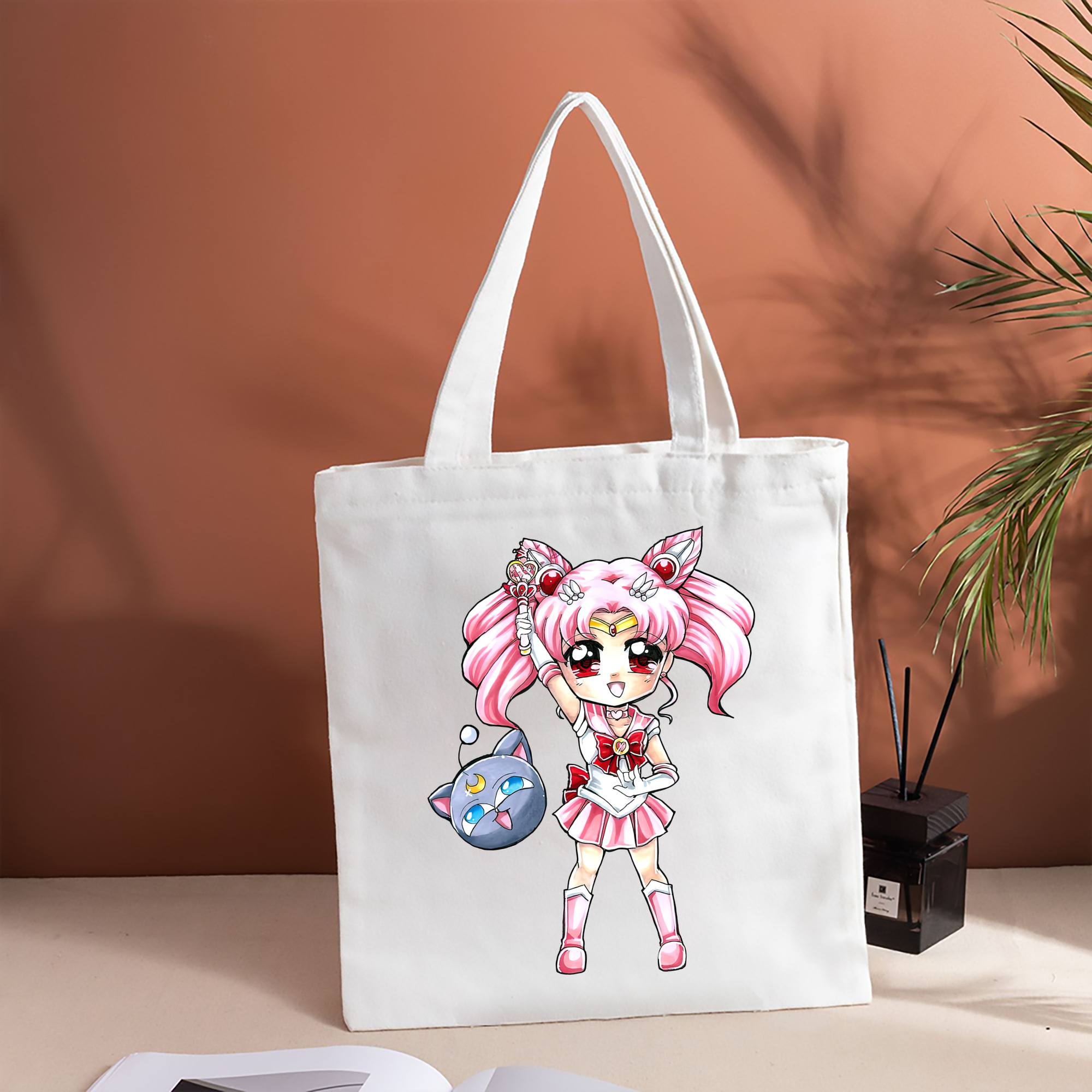 美少女戦士セーラームーン ちびうさ Sailor Moon Chibiusa Tsukino Usagi Small Lady Serenity 縦型キャンバス生地手提げバッグ　トートバッグ