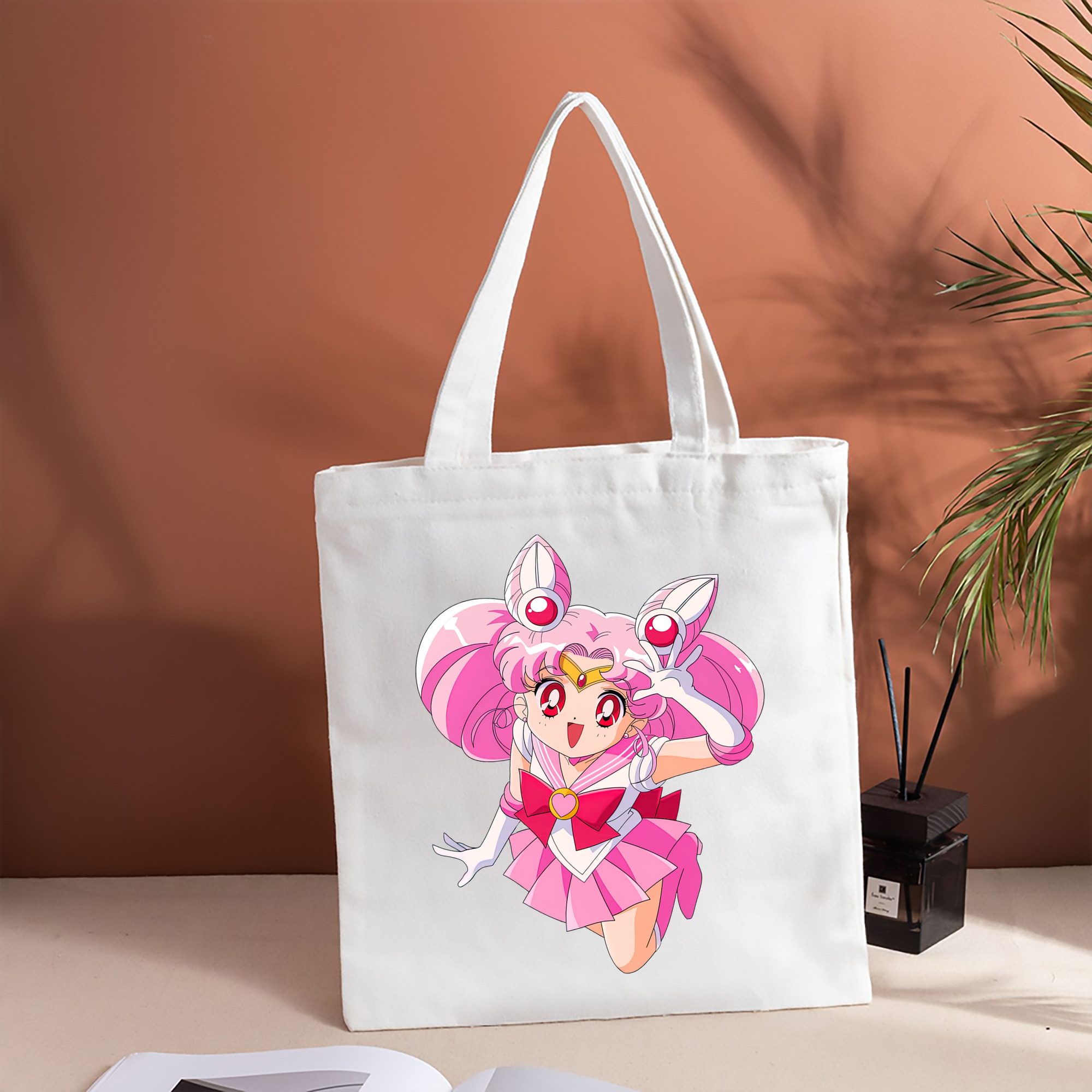 美少女戦士セーラームーン ちびうさ Sailor Moon Chibiusa Tsukino Usagi Small Lady Serenity 縦型キャンバス生地手提げバッグ　トートバッグ