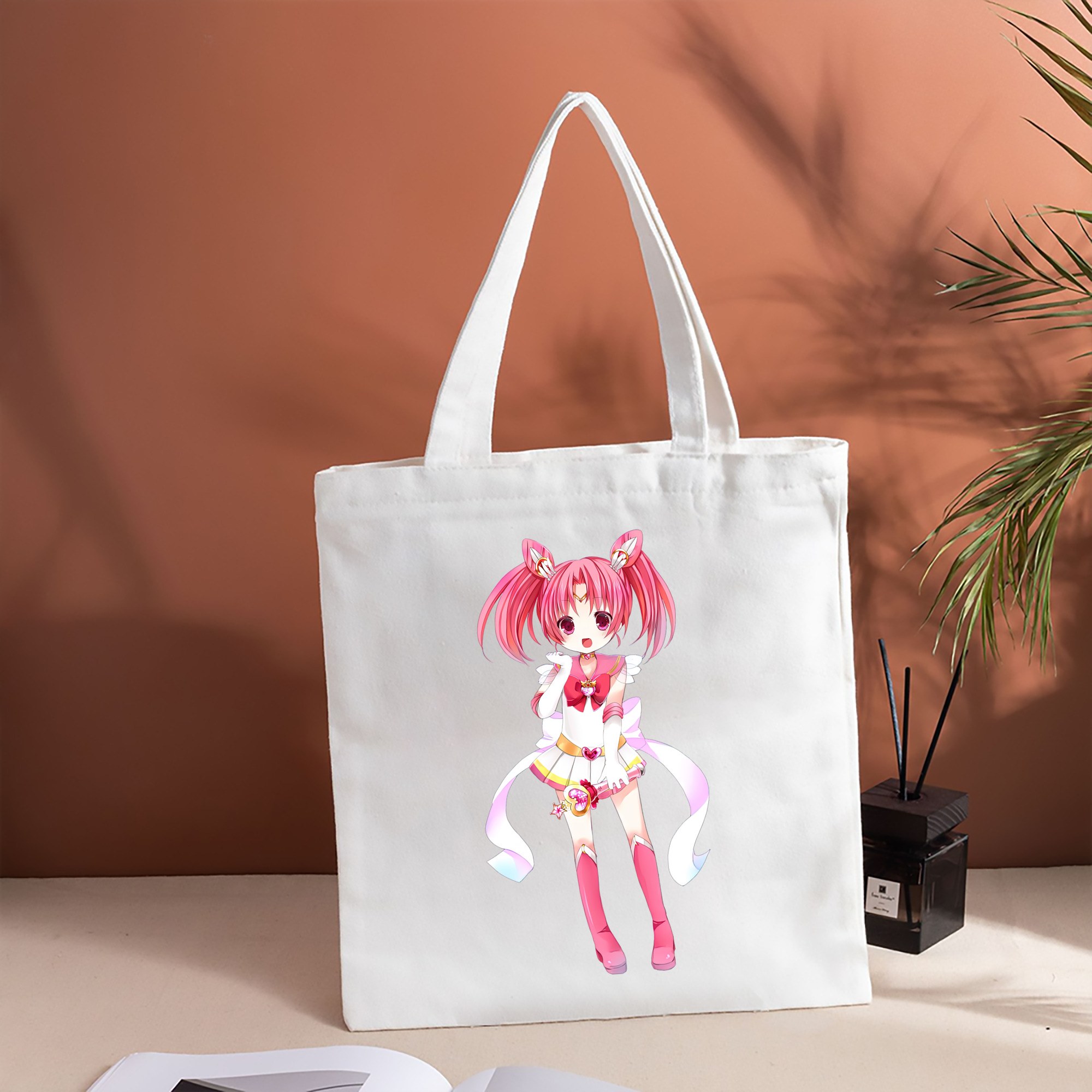 美少女戦士セーラームーン ちびうさ Sailor Moon Chibiusa Tsukino Usagi Small Lady Serenity 縦型キャンバス生地手提げバッグ　トートバッグ