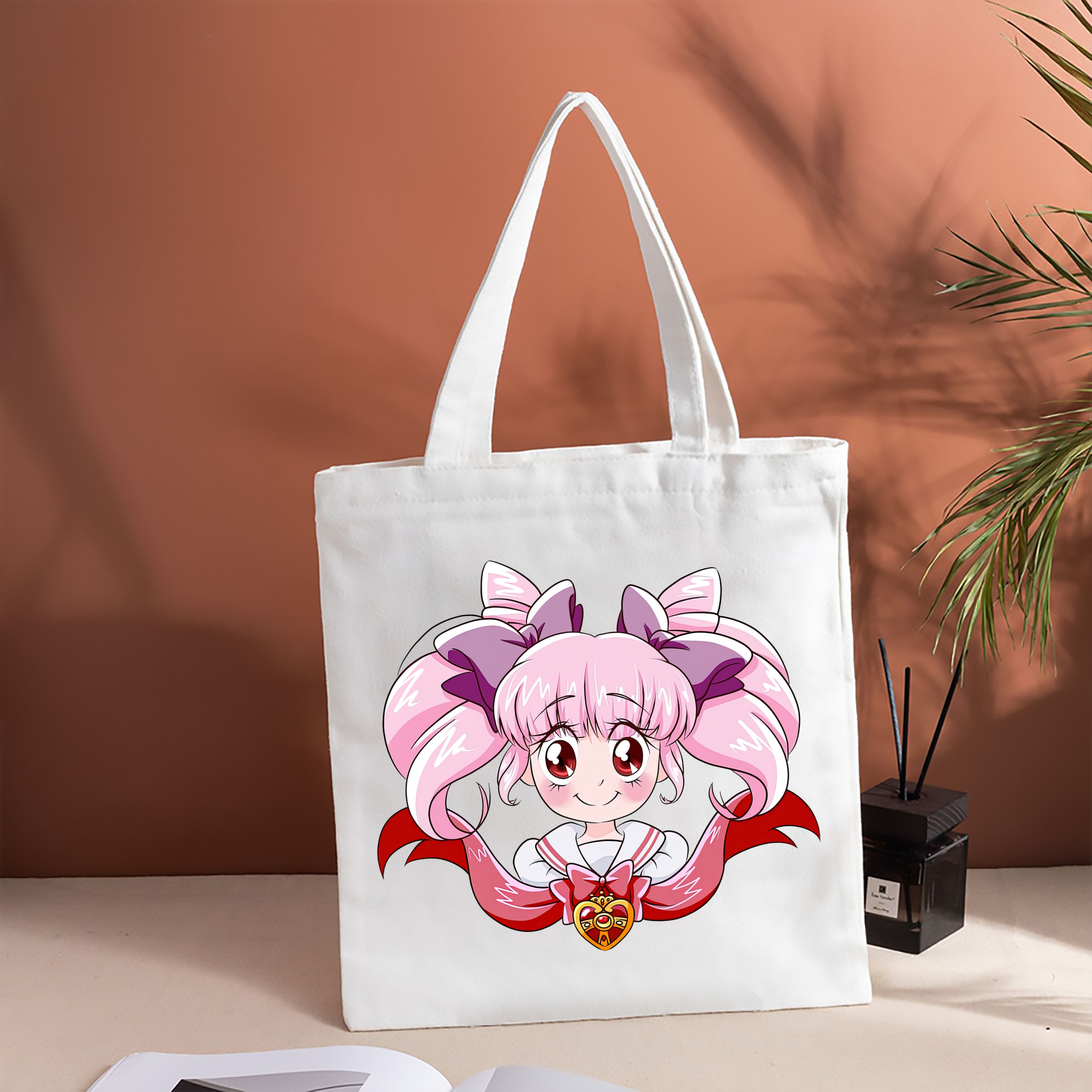美少女戦士セーラームーン ちびうさ Sailor Moon Chibiusa Tsukino Usagi Small Lady Serenity 縦型キャンバス生地手提げバッグ　トートバッグ
