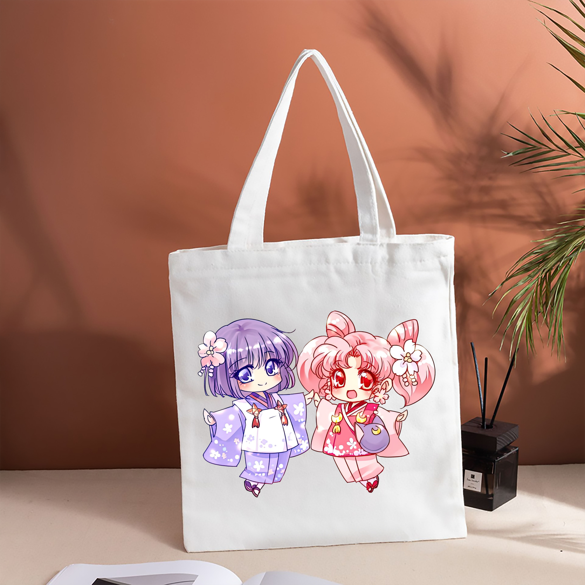 美少女戦士セーラームーン ちびうさ Sailor Moon Chibiusa Tsukino Usagi Small Lady Serenity 縦型キャンバス生地手提げバッグ　トートバッグ