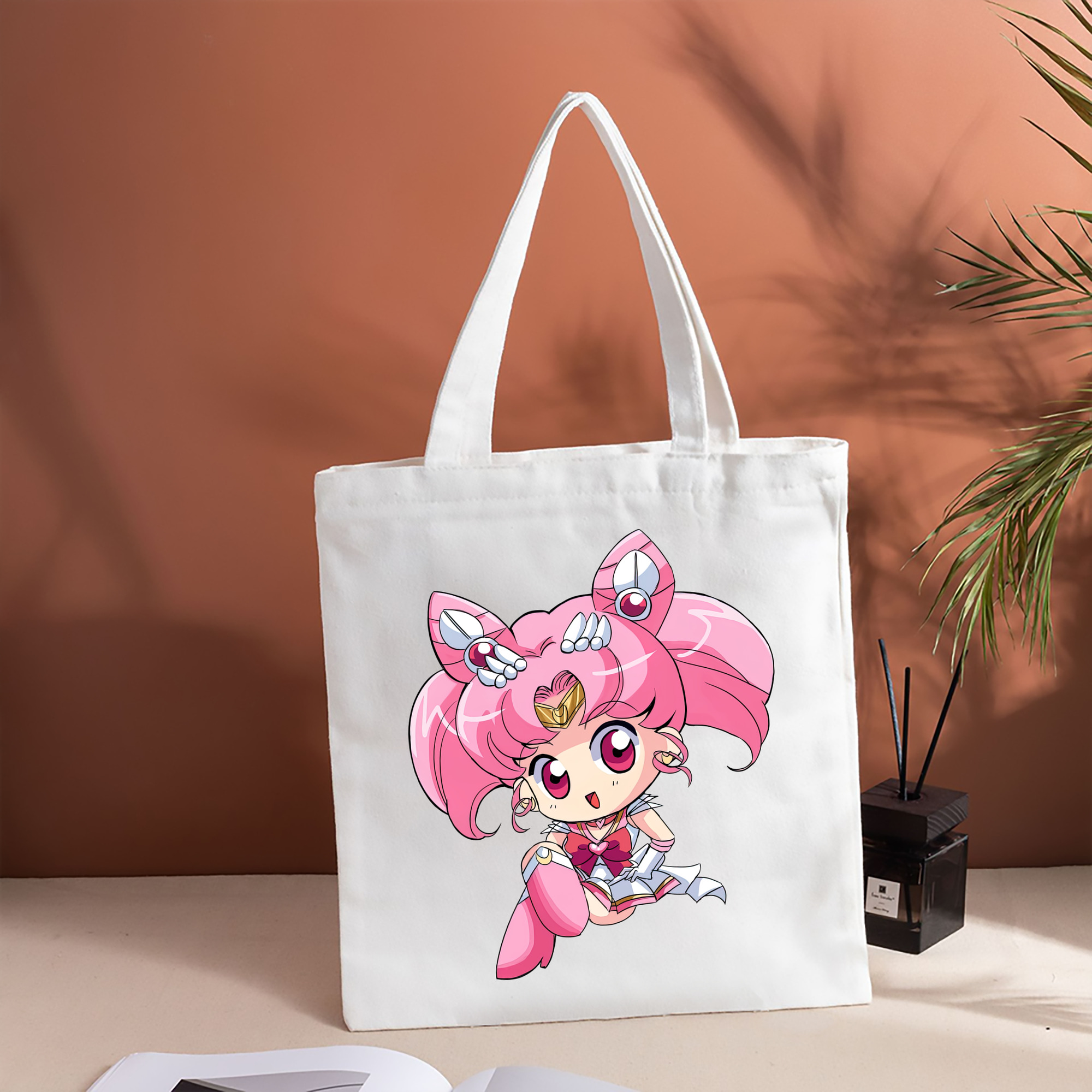美少女戦士セーラームーン ちびうさ Sailor Moon Chibiusa Tsukino Usagi Small Lady Serenity 縦型キャンバス生地手提げバッグ　トートバッグ