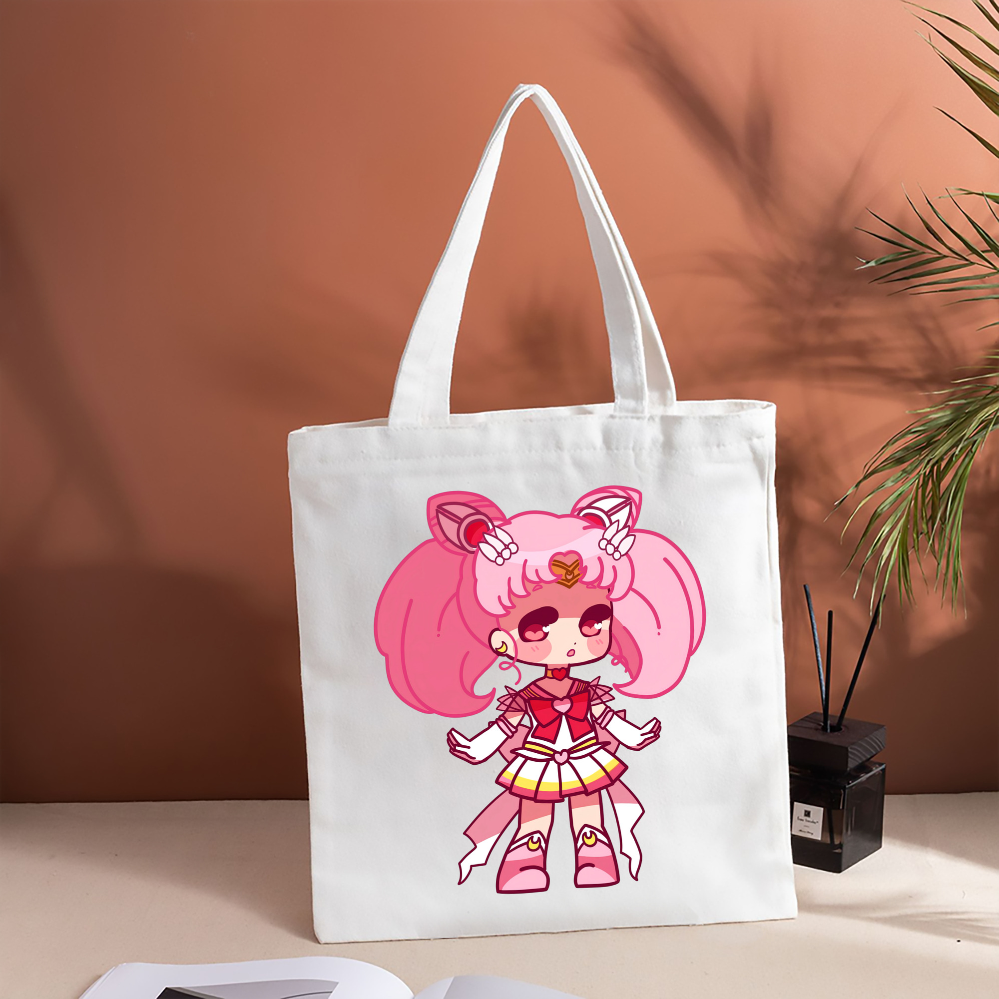 美少女戦士セーラームーン ちびうさ Sailor Moon Chibiusa Tsukino Usagi Small Lady Serenity 縦型キャンバス生地手提げバッグ　トートバッグ