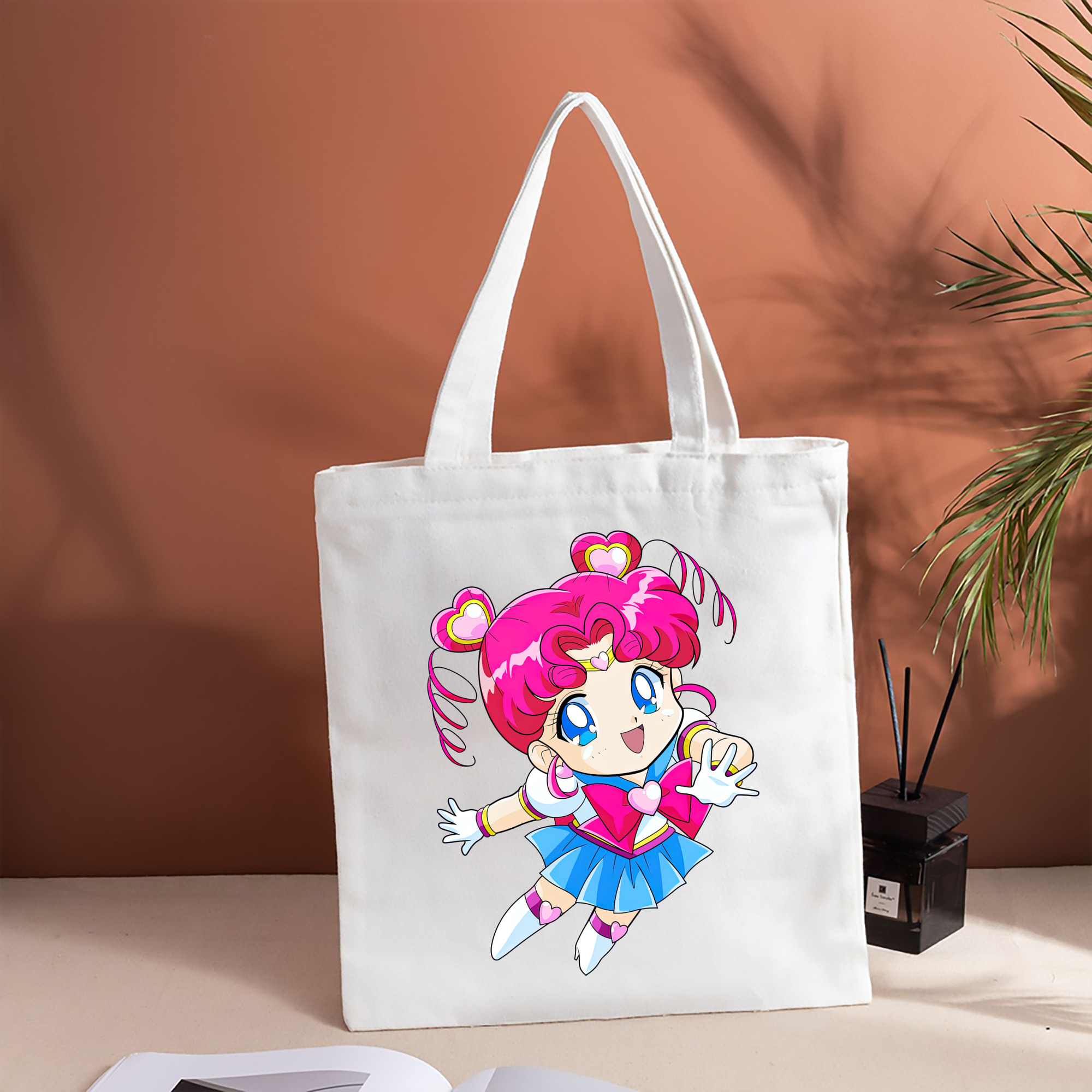 美少女戦士セーラームーン ちびうさ Sailor Moon Chibiusa Tsukino Usagi Small Lady Serenity 縦型キャンバス生地手提げバッグ　トートバッグ