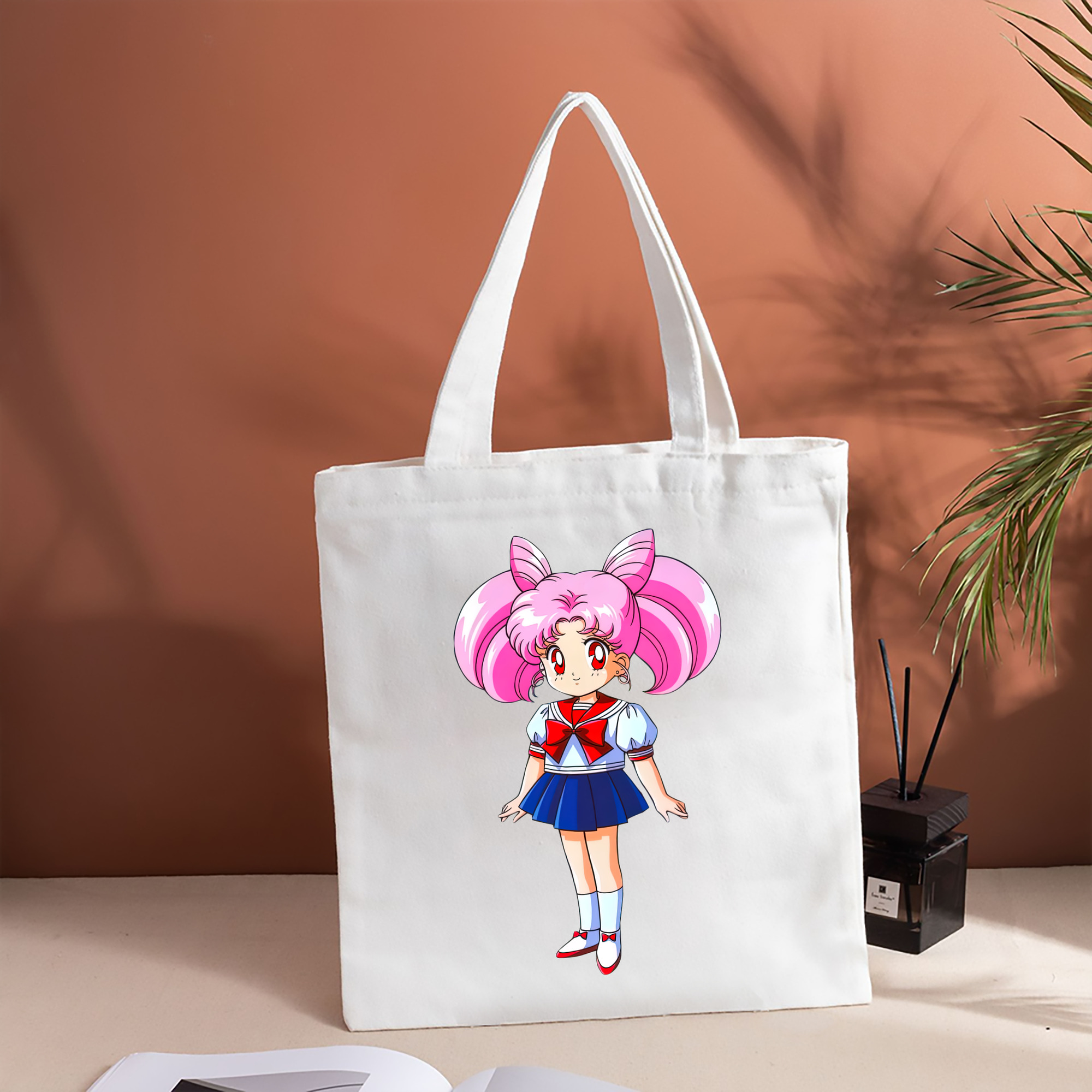 美少女戦士セーラームーン ちびうさ Sailor Moon Chibiusa Tsukino Usagi Small Lady Serenity 縦型キャンバス生地手提げバッグ　トートバッグ