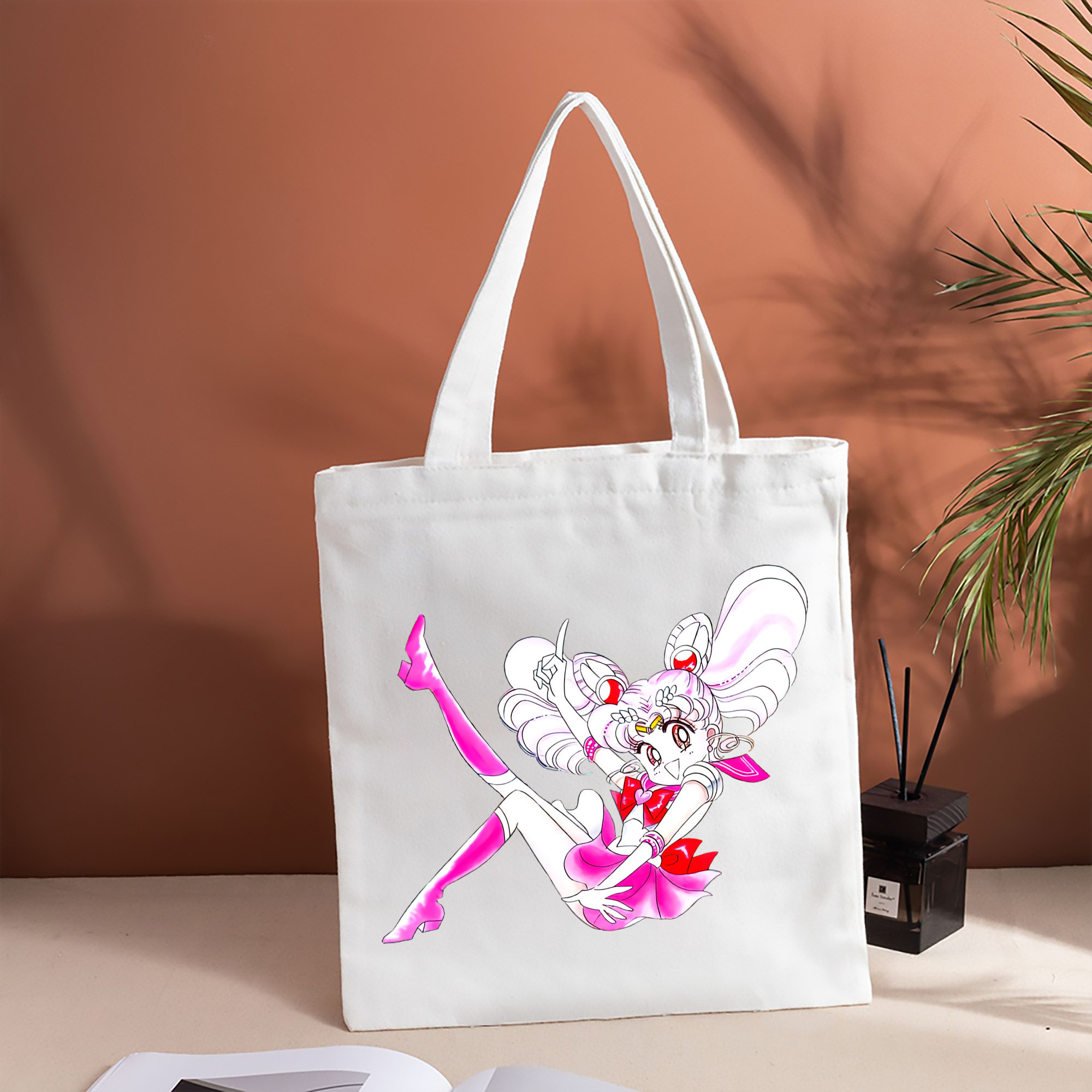 美少女戦士セーラームーン ちびうさ Sailor Moon Chibiusa Tsukino Usagi Small Lady Serenity 縦型キャンバス生地手提げバッグ　トートバッグ