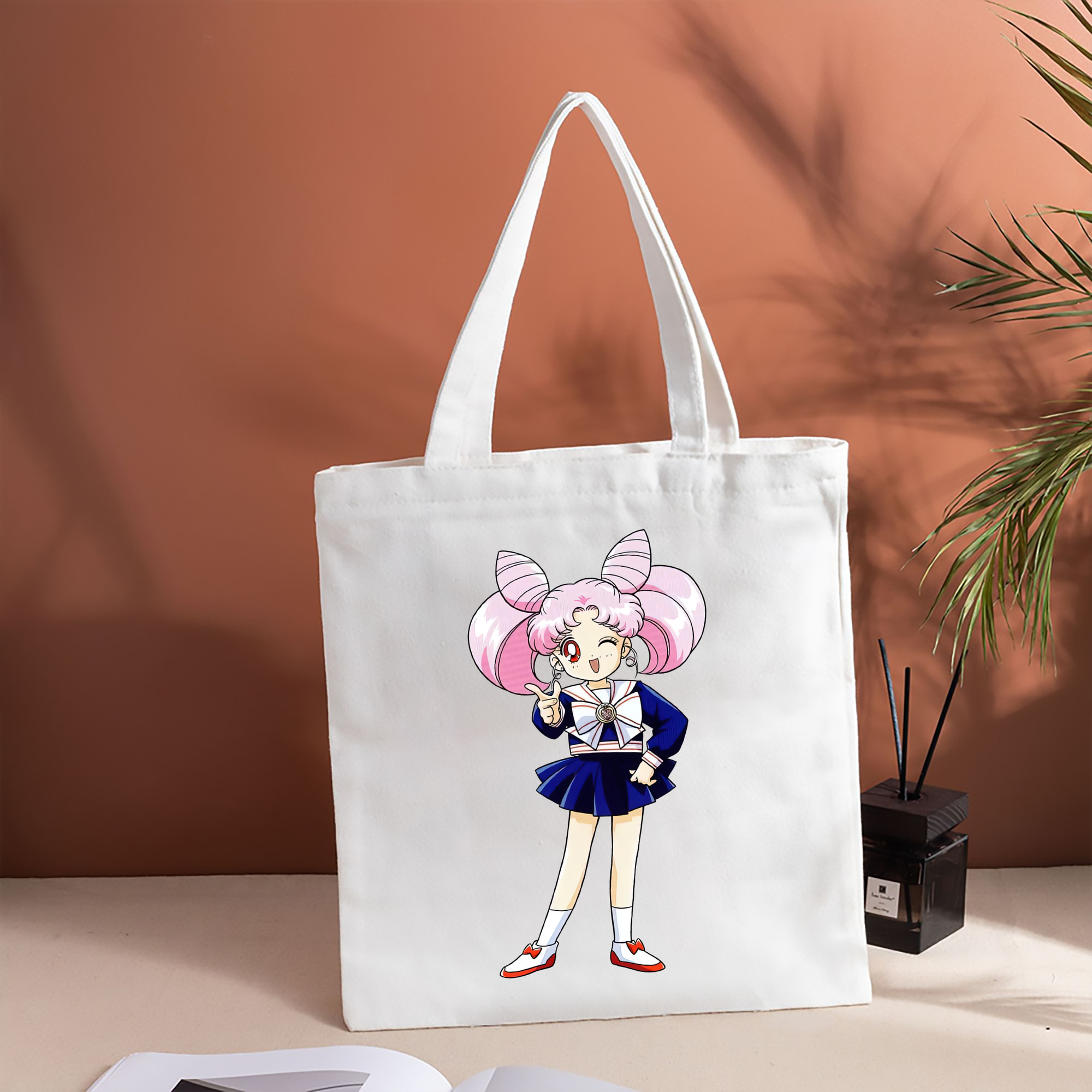 美少女戦士セーラームーン ちびうさ Sailor Moon Chibiusa Tsukino Usagi Small Lady Serenity 縦型キャンバス生地手提げバッグ　トートバッグ