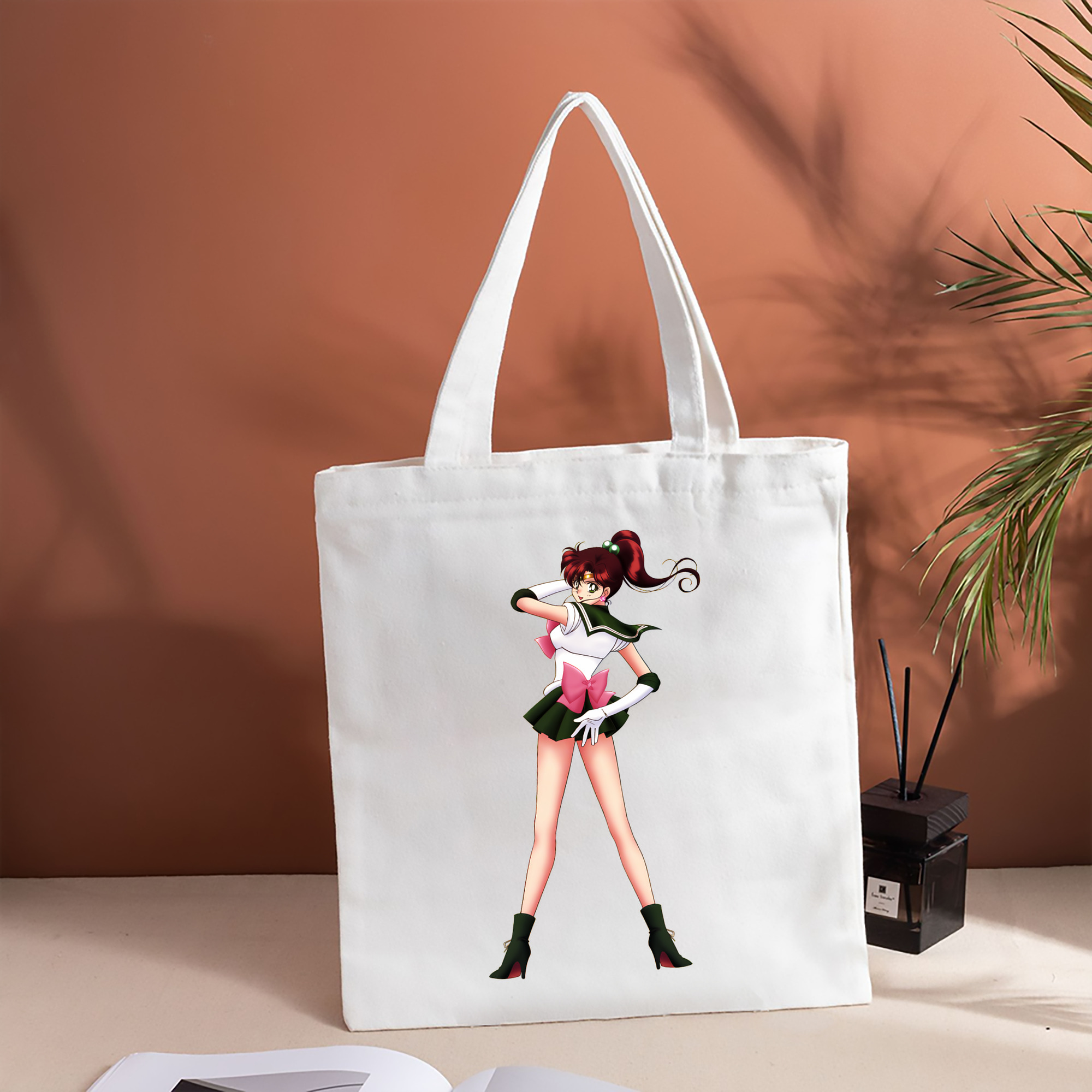 美少女戦士セーラームーン 木野 まこと きの まこと Sailor Moon Kino Makoto （セーラージュピター；Sailor Jupiter） 縦型キャンバス生地手提げバッグ　トートバッグ
