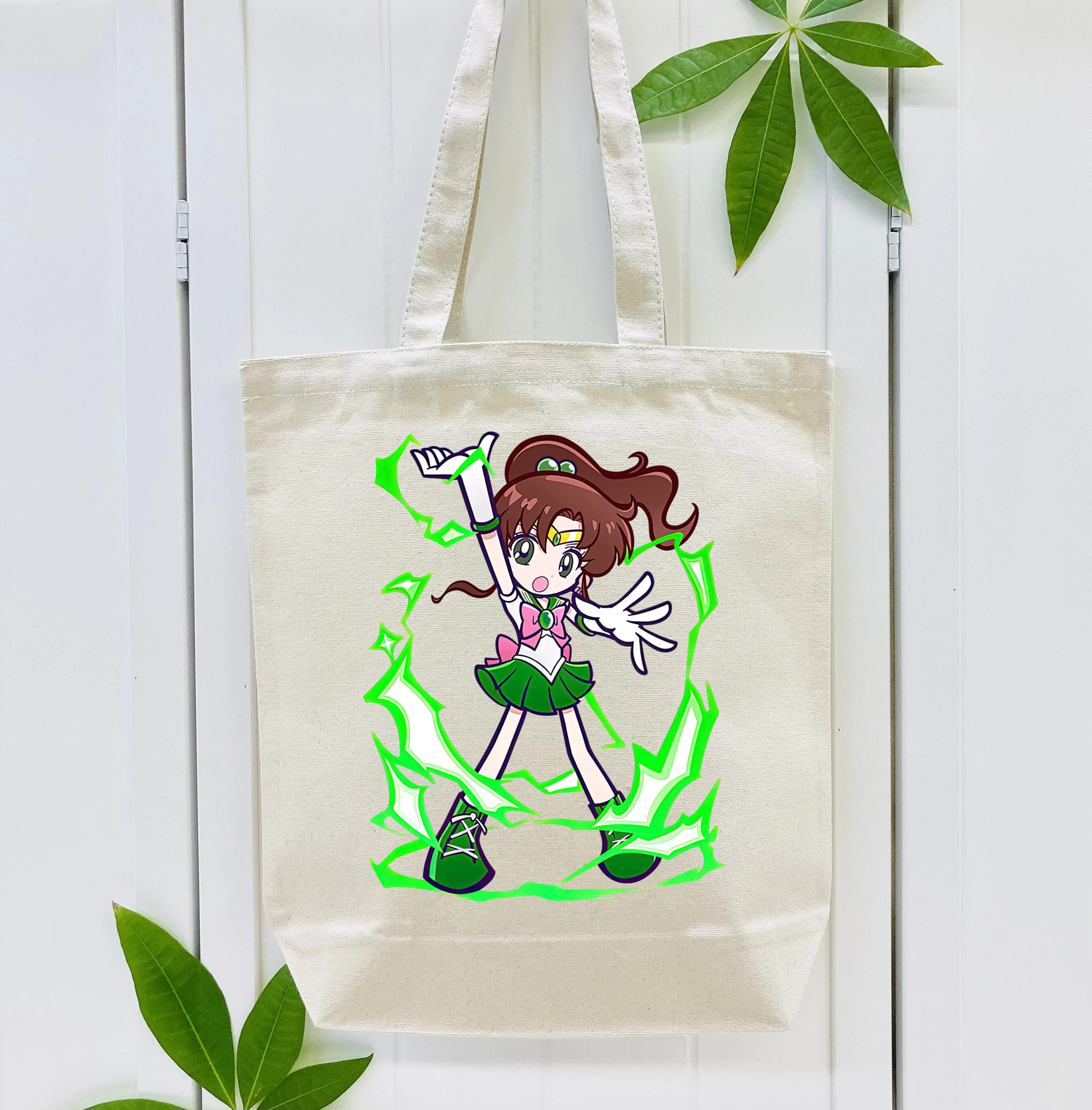 美少女戦士セーラームーン 木野 まこと きの まこと Sailor Moon Kino Makoto （セーラージュピター；Sailor Jupiter） 縦型キャンバス生地手提げバッグ　トートバッグ