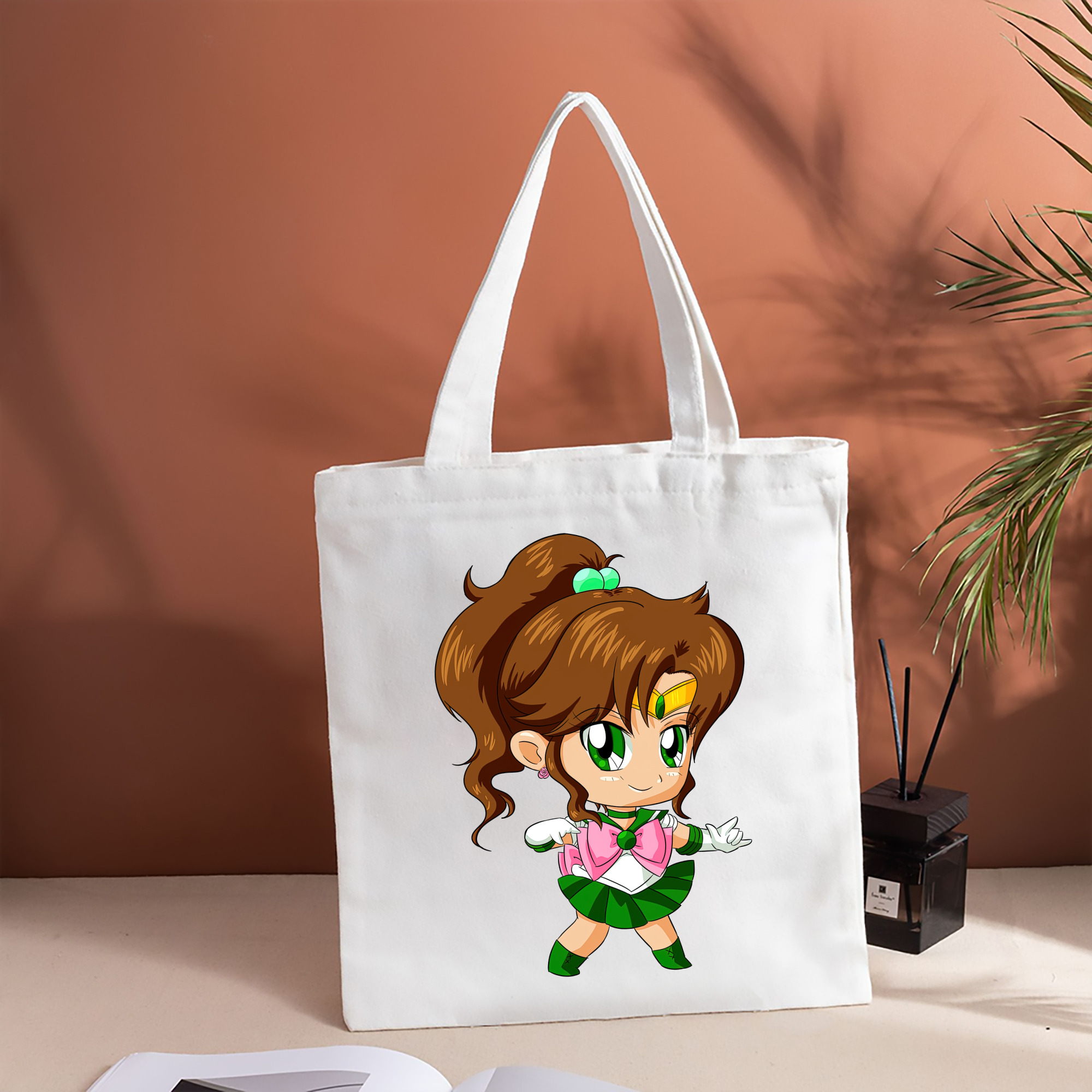 美少女戦士セーラームーン 木野 まこと きの まこと Sailor Moon Kino Makoto （セーラージュピター；Sailor Jupiter） 縦型キャンバス生地手提げバッグ　トートバッグ