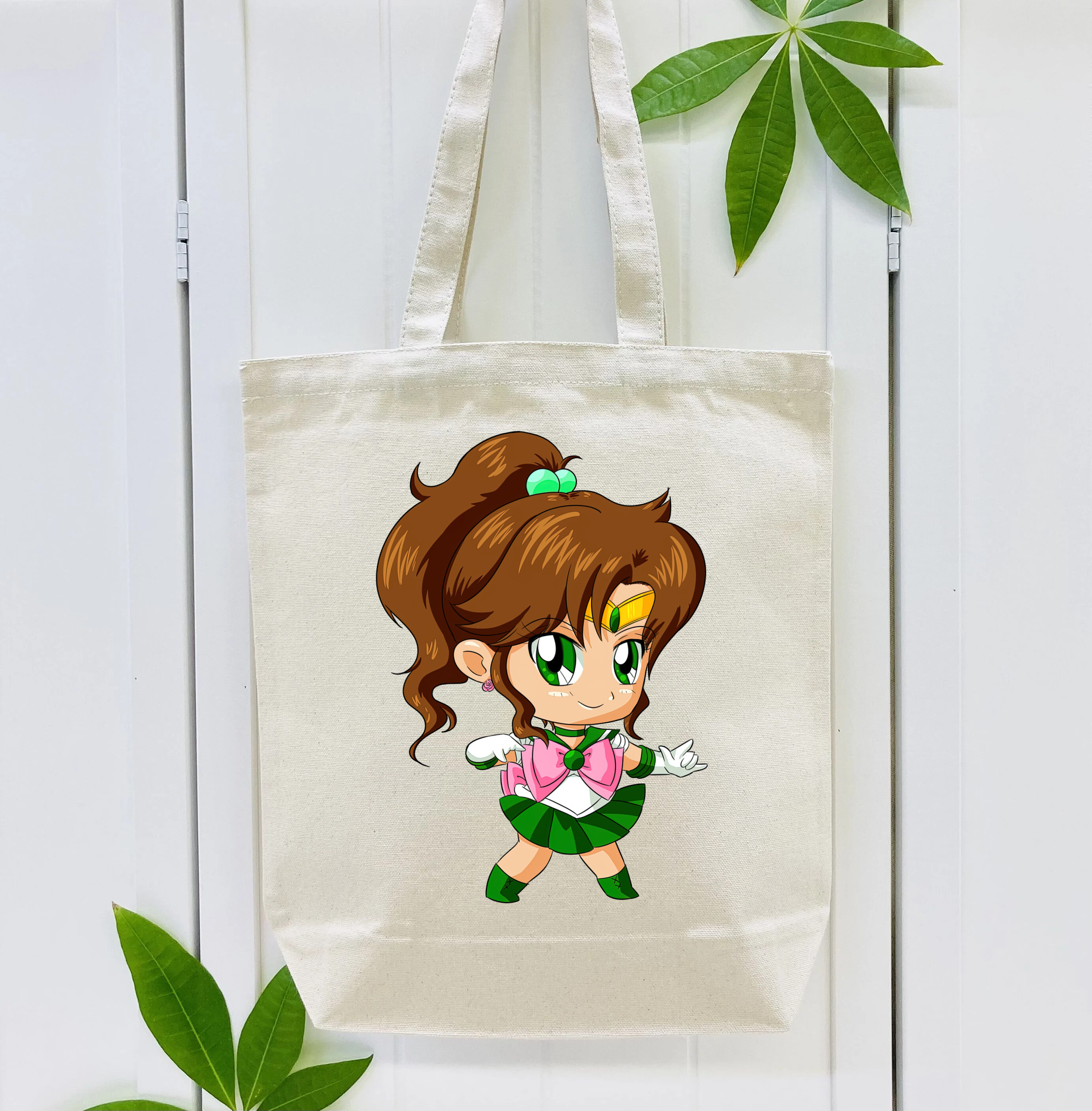 美少女戦士セーラームーン 木野 まこと きの まこと Sailor Moon Kino Makoto （セーラージュピター；Sailor Jupiter） 縦型キャンバス生地手提げバッグ　トートバッグ