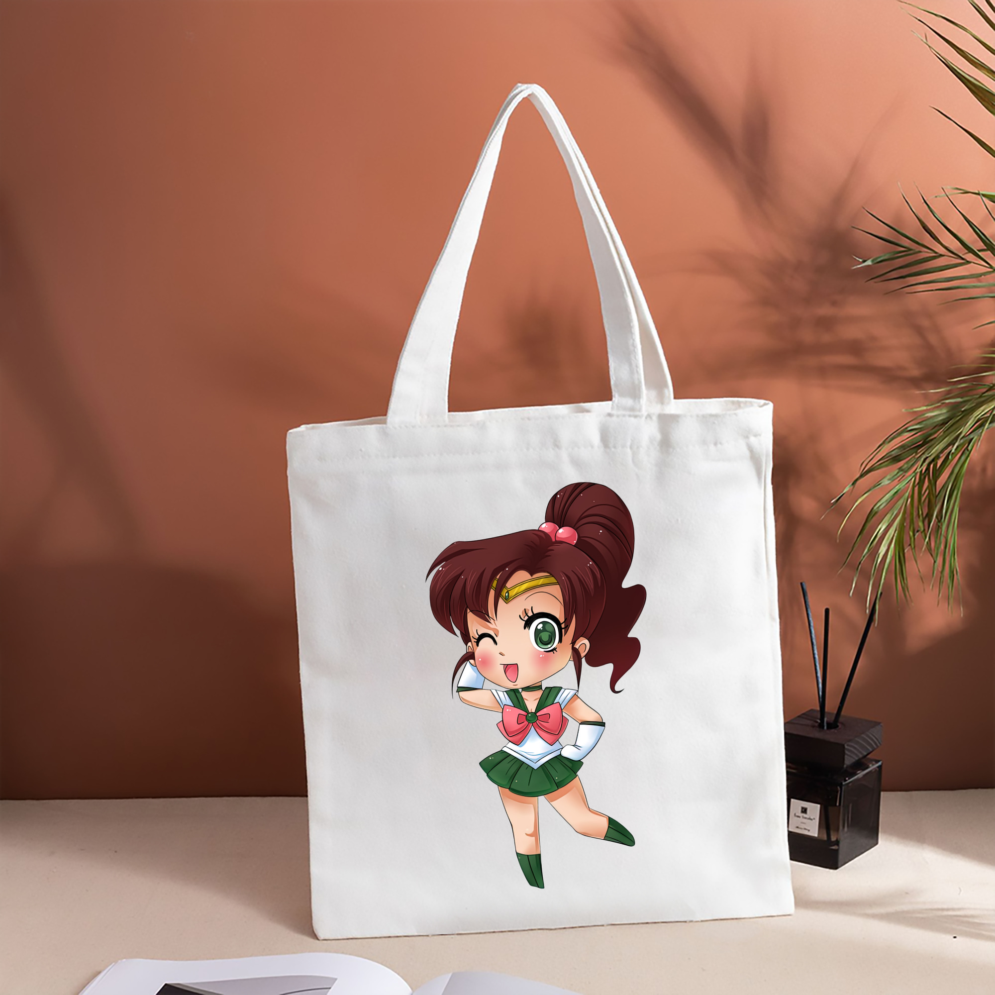 美少女戦士セーラームーン 木野 まこと きの まこと Sailor Moon Kino Makoto （セーラージュピター；Sailor Jupiter） 縦型キャンバス生地手提げバッグ　トートバッグ