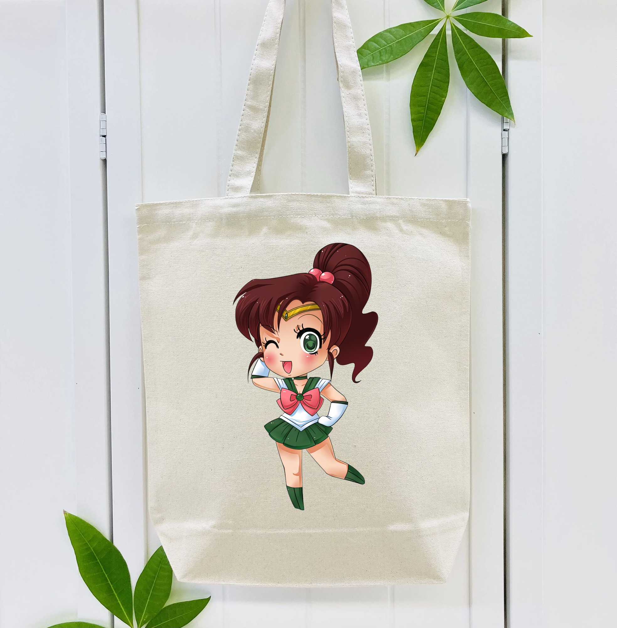 美少女戦士セーラームーン 木野 まこと きの まこと Sailor Moon Kino Makoto （セーラージュピター；Sailor Jupiter） 縦型キャンバス生地手提げバッグ　トートバッグ