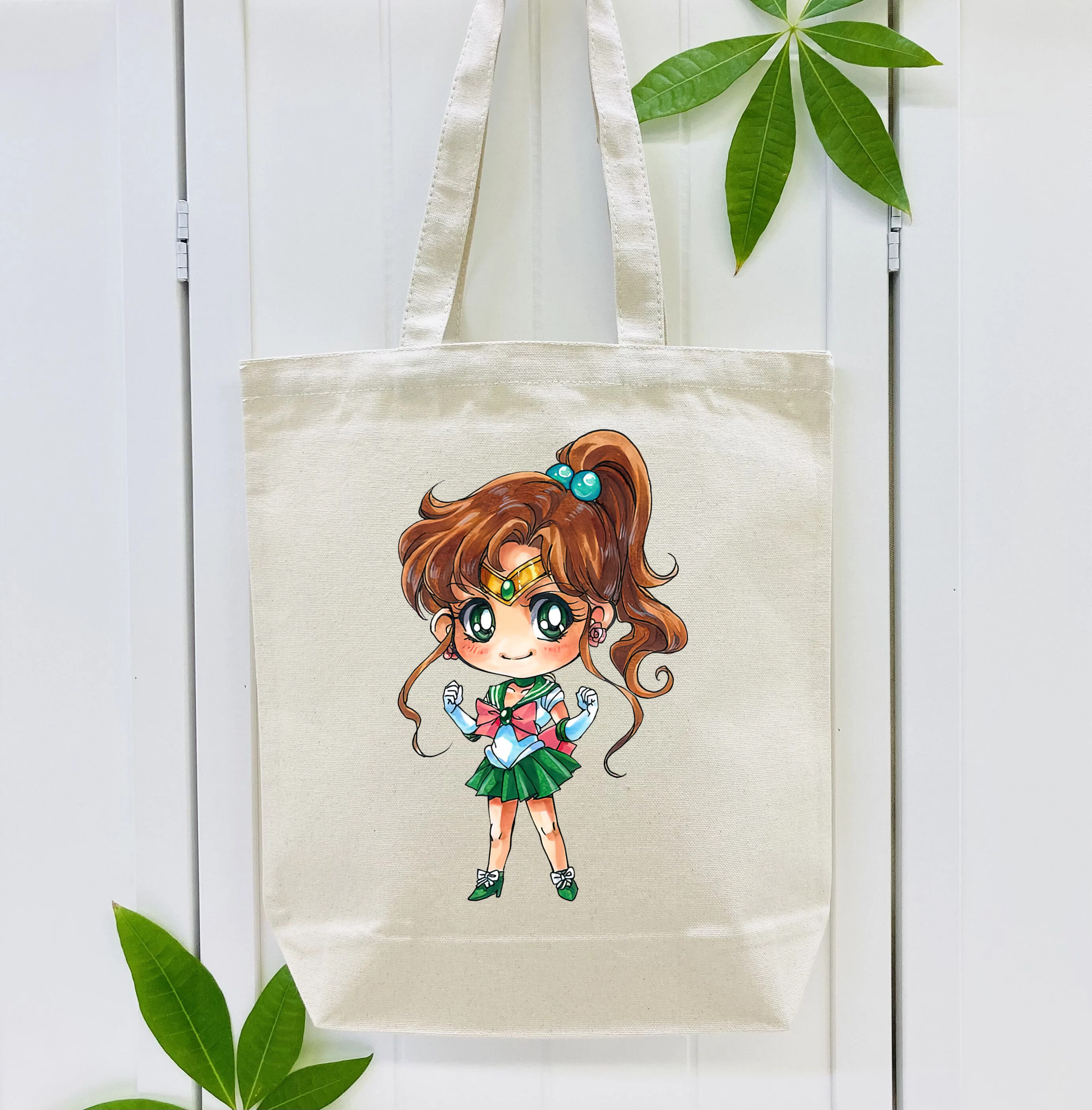美少女戦士セーラームーン 木野 まこと きの まこと Sailor Moon Kino Makoto （セーラージュピター；Sailor Jupiter） 縦型キャンバス生地手提げバッグ　トートバッグ