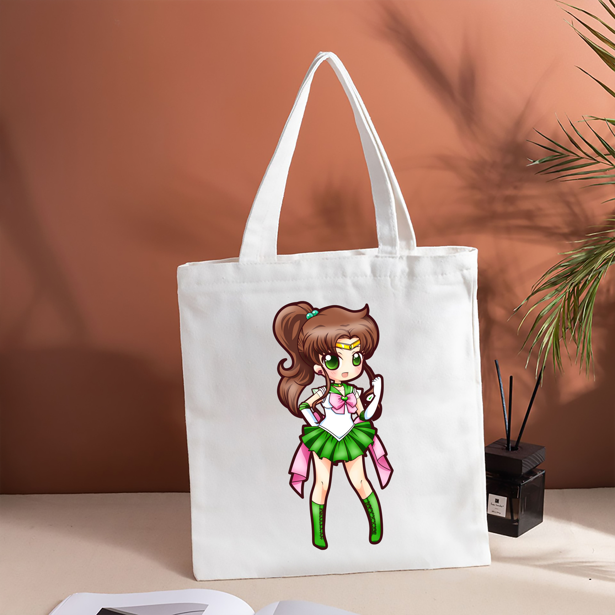 美少女戦士セーラームーン 木野 まこと きの まこと Sailor Moon Kino Makoto （セーラージュピター；Sailor Jupiter） 縦型キャンバス生地手提げバッグ　トートバッグ