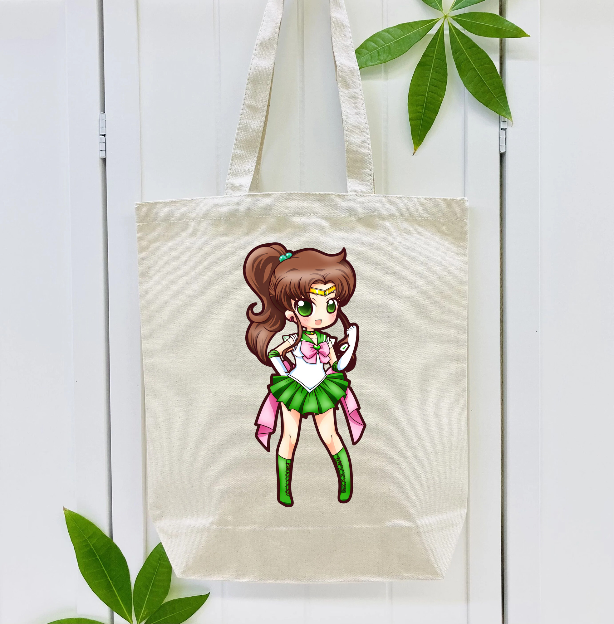 美少女戦士セーラームーン 木野 まこと きの まこと Sailor Moon Kino Makoto （セーラージュピター；Sailor Jupiter） 縦型キャンバス生地手提げバッグ　トートバッグ
