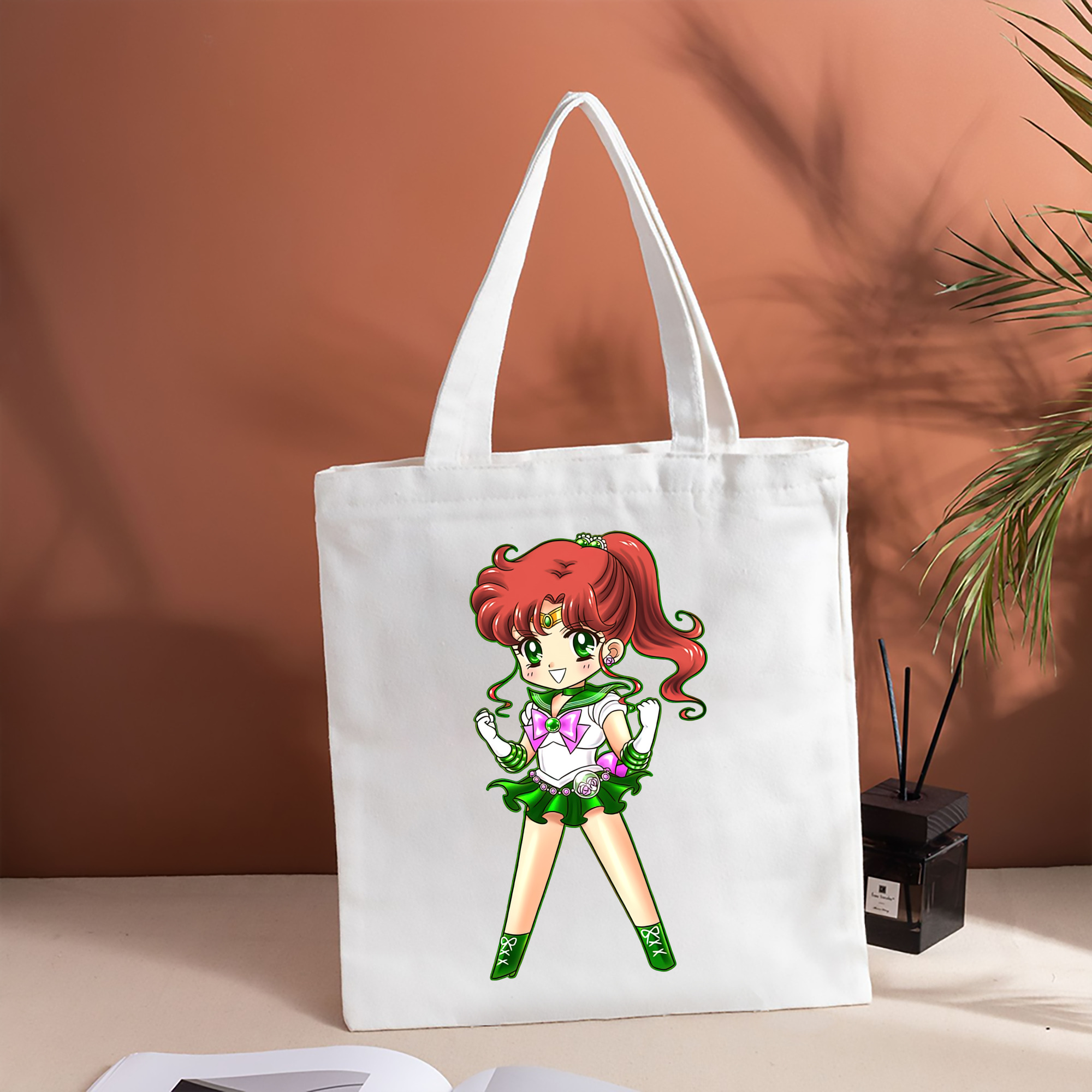 美少女戦士セーラームーン 木野 まこと きの まこと Sailor Moon Kino Makoto （セーラージュピター；Sailor Jupiter） 縦型キャンバス生地手提げバッグ　トートバッグ