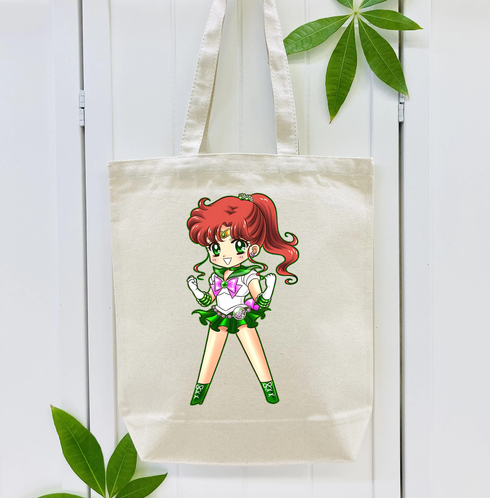 美少女戦士セーラームーン 木野 まこと きの まこと Sailor Moon Kino Makoto （セーラージュピター；Sailor Jupiter） 縦型キャンバス生地手提げバッグ　トートバッグ
