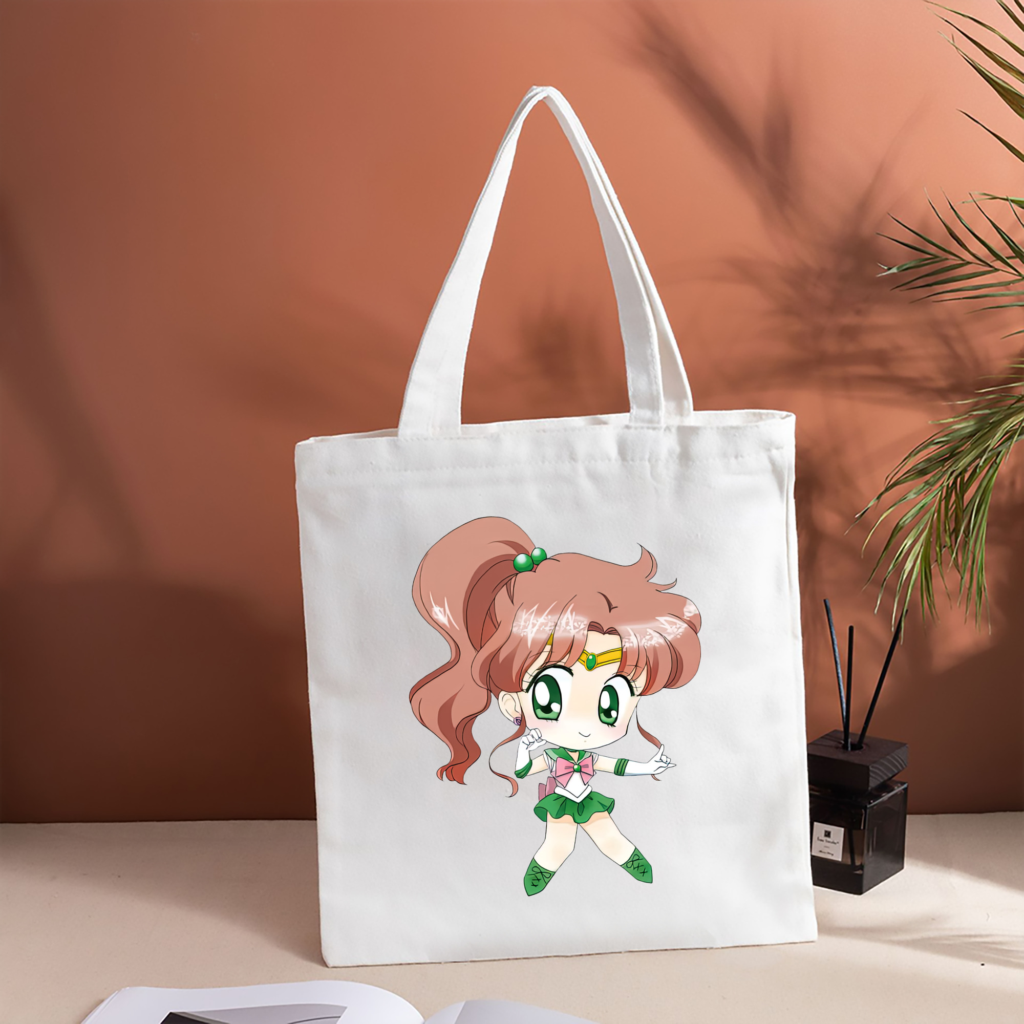 美少女戦士セーラームーン 木野 まこと きの まこと Sailor Moon Kino Makoto （セーラージュピター；Sailor Jupiter） 縦型キャンバス生地手提げバッグ　トートバッグ