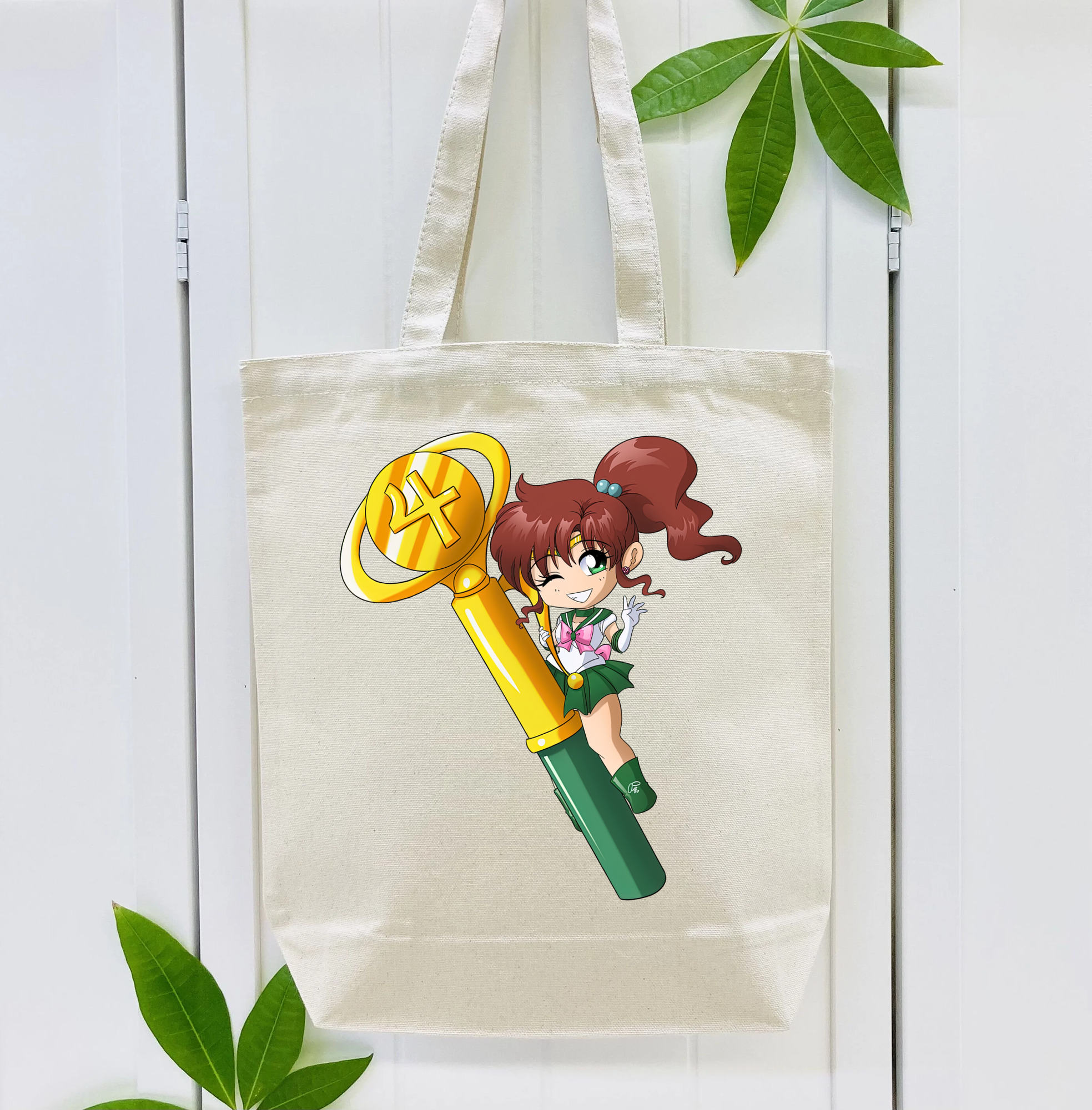 美少女戦士セーラームーン 木野 まこと きの まこと Sailor Moon Kino Makoto （セーラージュピター；Sailor Jupiter） 縦型キャンバス生地手提げバッグ　トートバッグ