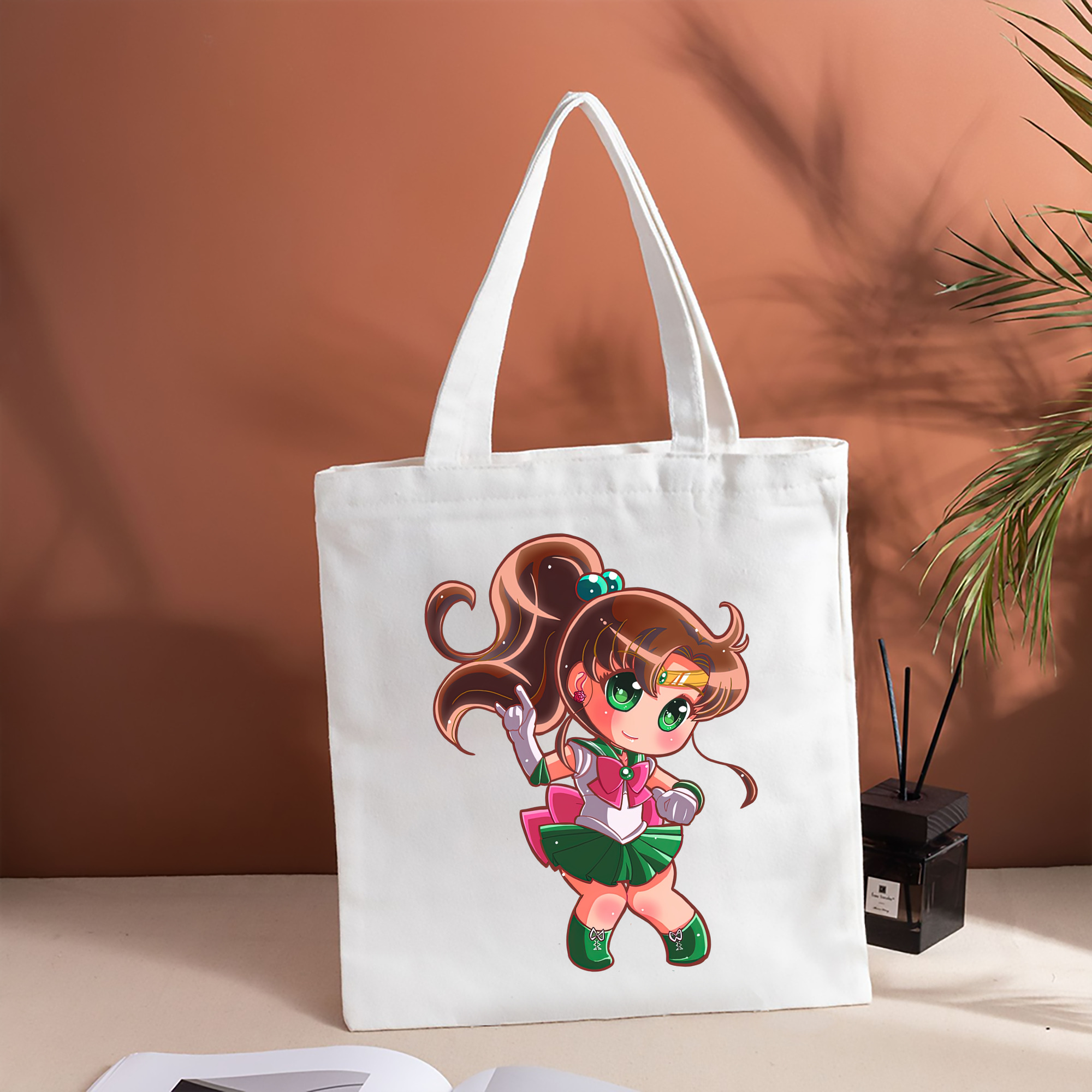 美少女戦士セーラームーン 木野 まこと きの まこと Sailor Moon Kino Makoto （セーラージュピター；Sailor Jupiter） 縦型キャンバス生地手提げバッグ　トートバッグ