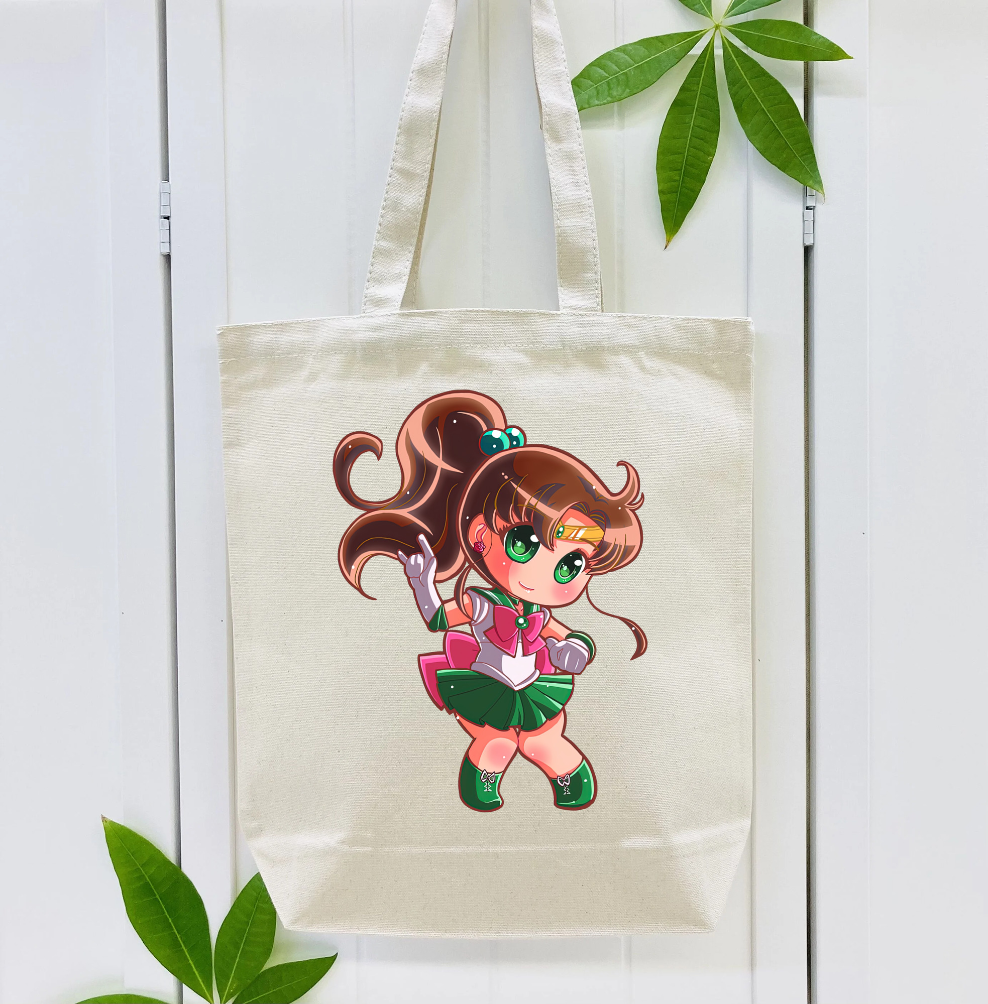 美少女戦士セーラームーン 木野 まこと きの まこと Sailor Moon Kino Makoto （セーラージュピター；Sailor Jupiter） 縦型キャンバス生地手提げバッグ　トートバッグ