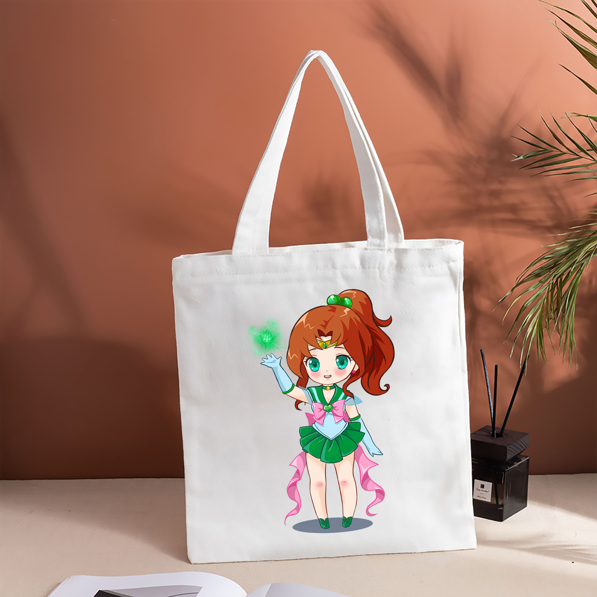 美少女戦士セーラームーン 木野 まこと きの まこと Sailor Moon Kino Makoto （セーラージュピター；Sailor Jupiter） 縦型キャンバス生地手提げバッグ　トートバッグ