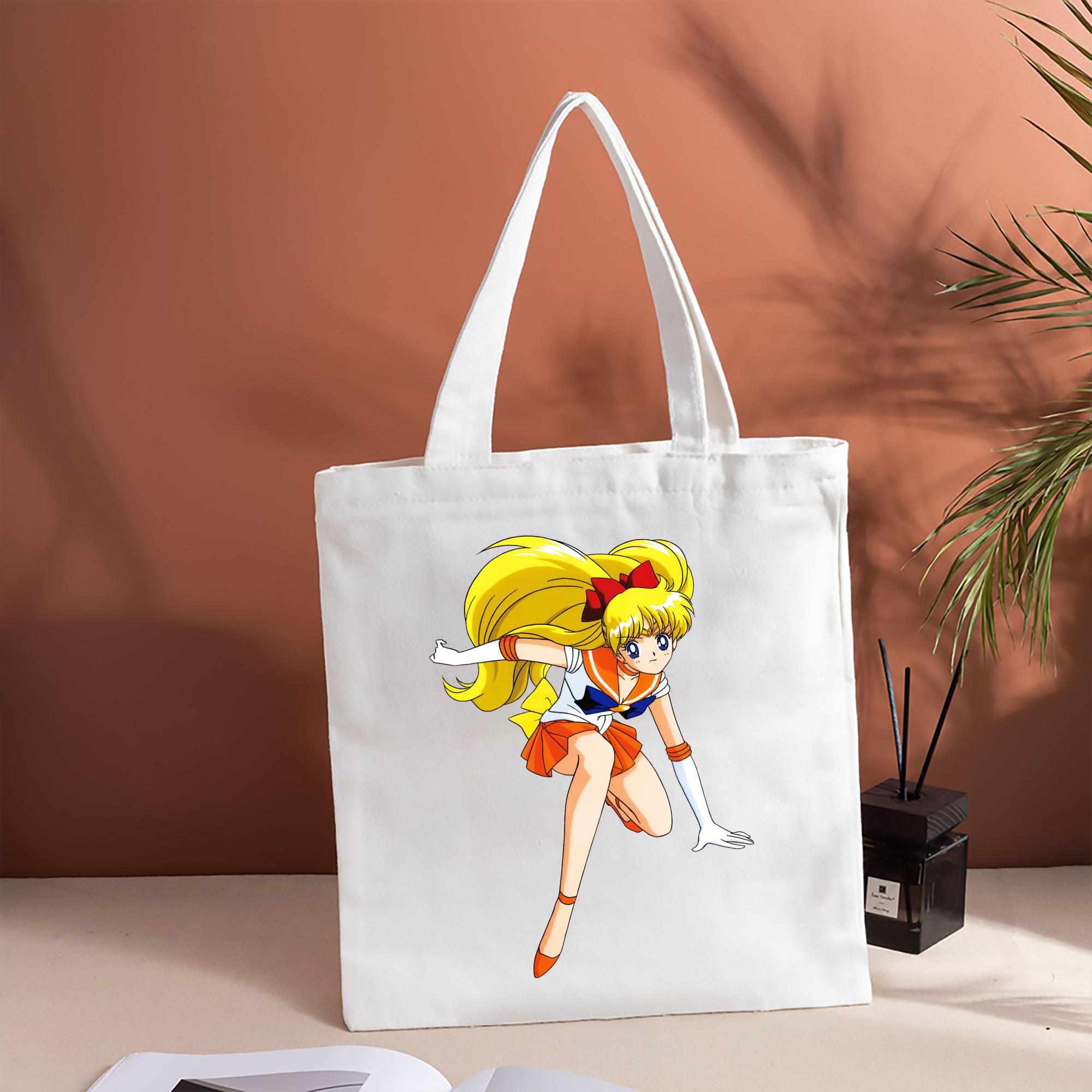 美少女戦士セーラームーン 愛野 美奈子 あいの みなこ Sailor Moon Aino Minako 縦型キャンバス生地手提げバッグ　トートバッグ