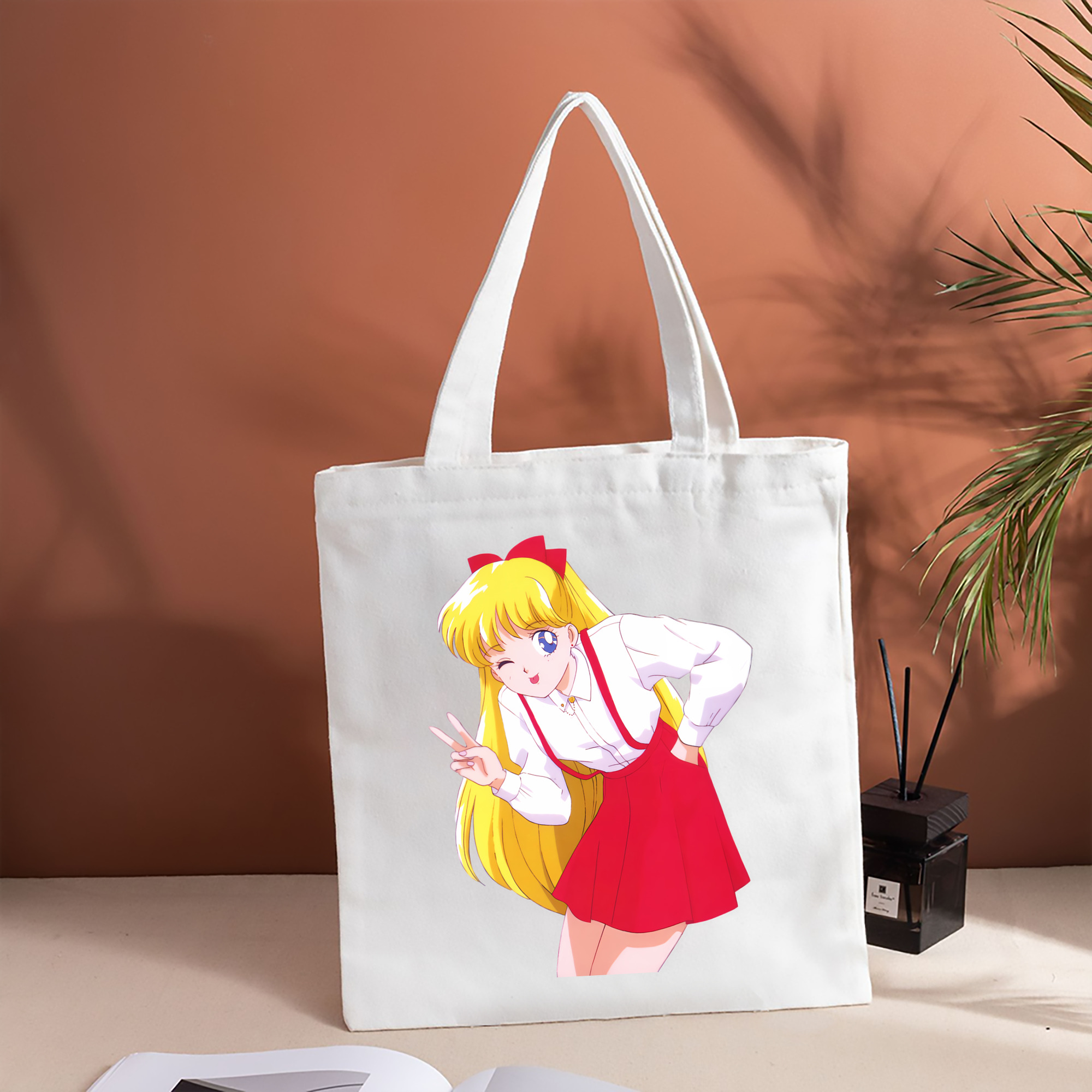 美少女戦士セーラームーン 愛野 美奈子 あいの みなこ Sailor Moon Aino Minako 縦型キャンバス生地手提げバッグ　トートバッグ