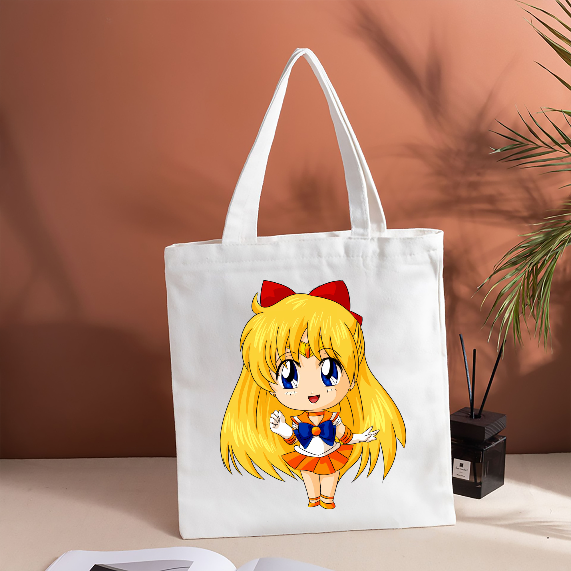 美少女戦士セーラームーン 愛野 美奈子 あいの みなこ Sailor Moon Aino Minako 縦型キャンバス生地手提げバッグ　トートバッグ