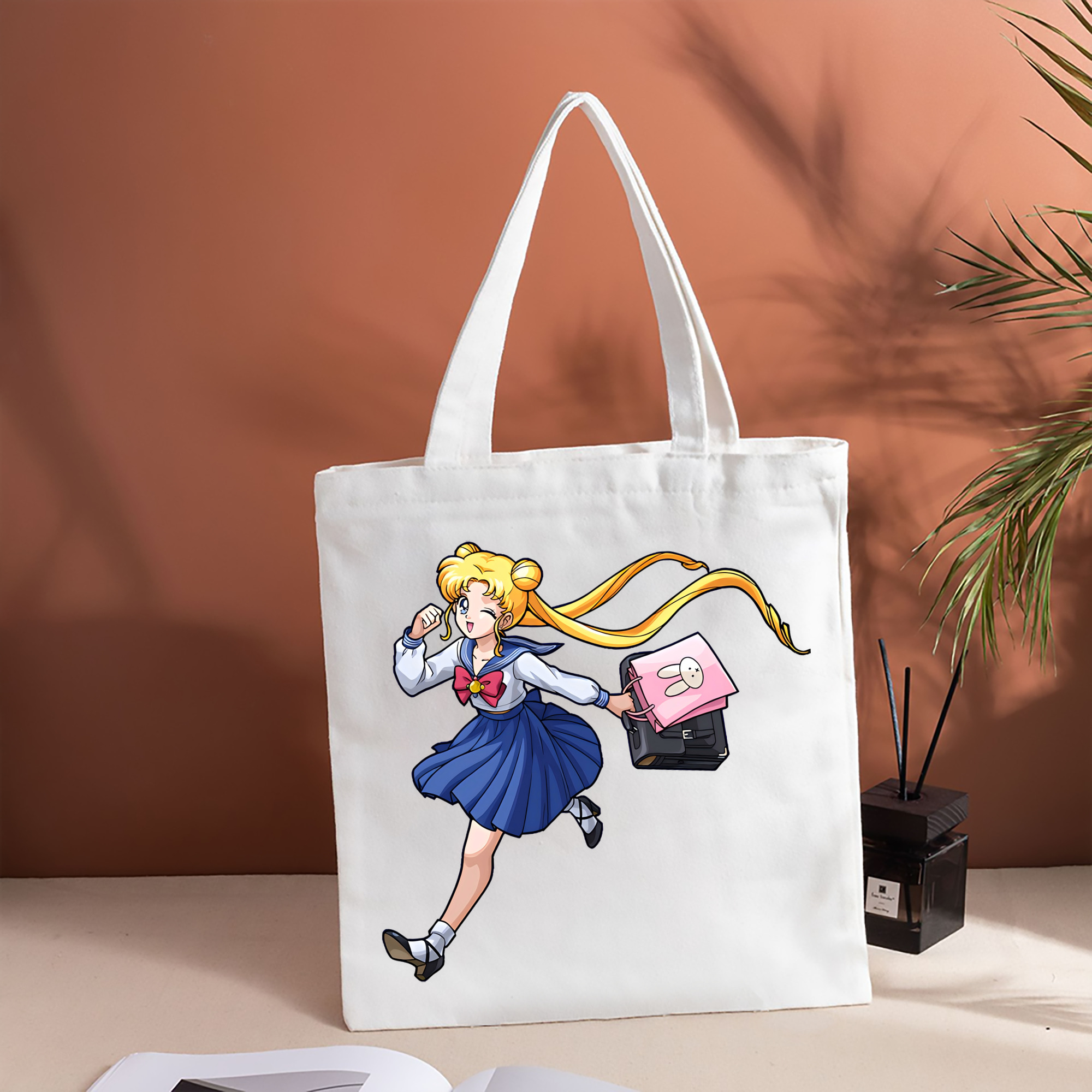 美少女戦士セーラームーン 愛野 美奈子 あいの みなこ Sailor Moon Aino Minako 縦型キャンバス生地手提げバッグ　トートバッグ