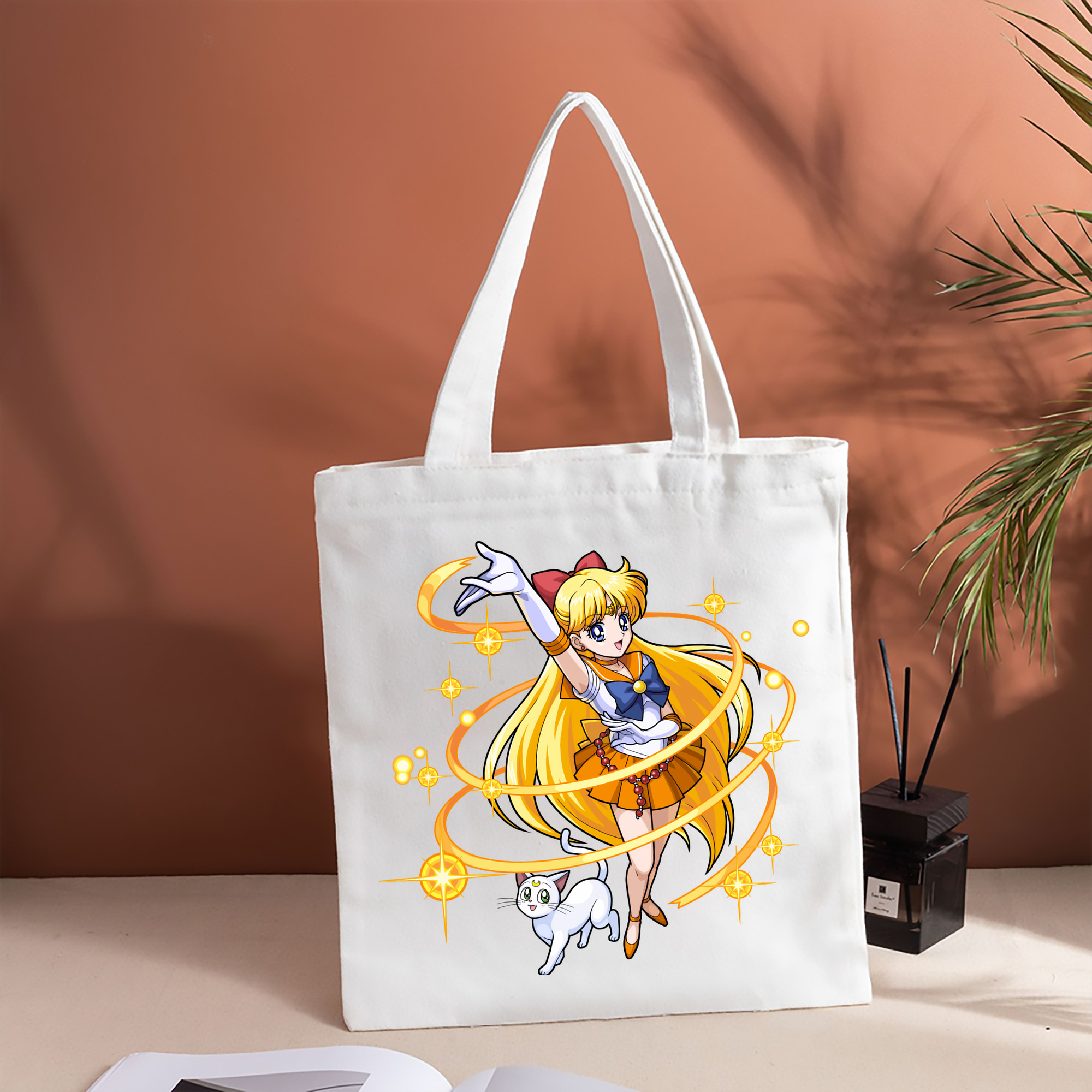 美少女戦士セーラームーン 愛野 美奈子 あいの みなこ Sailor Moon Aino Minako 縦型キャンバス生地手提げバッグ　トートバッグ