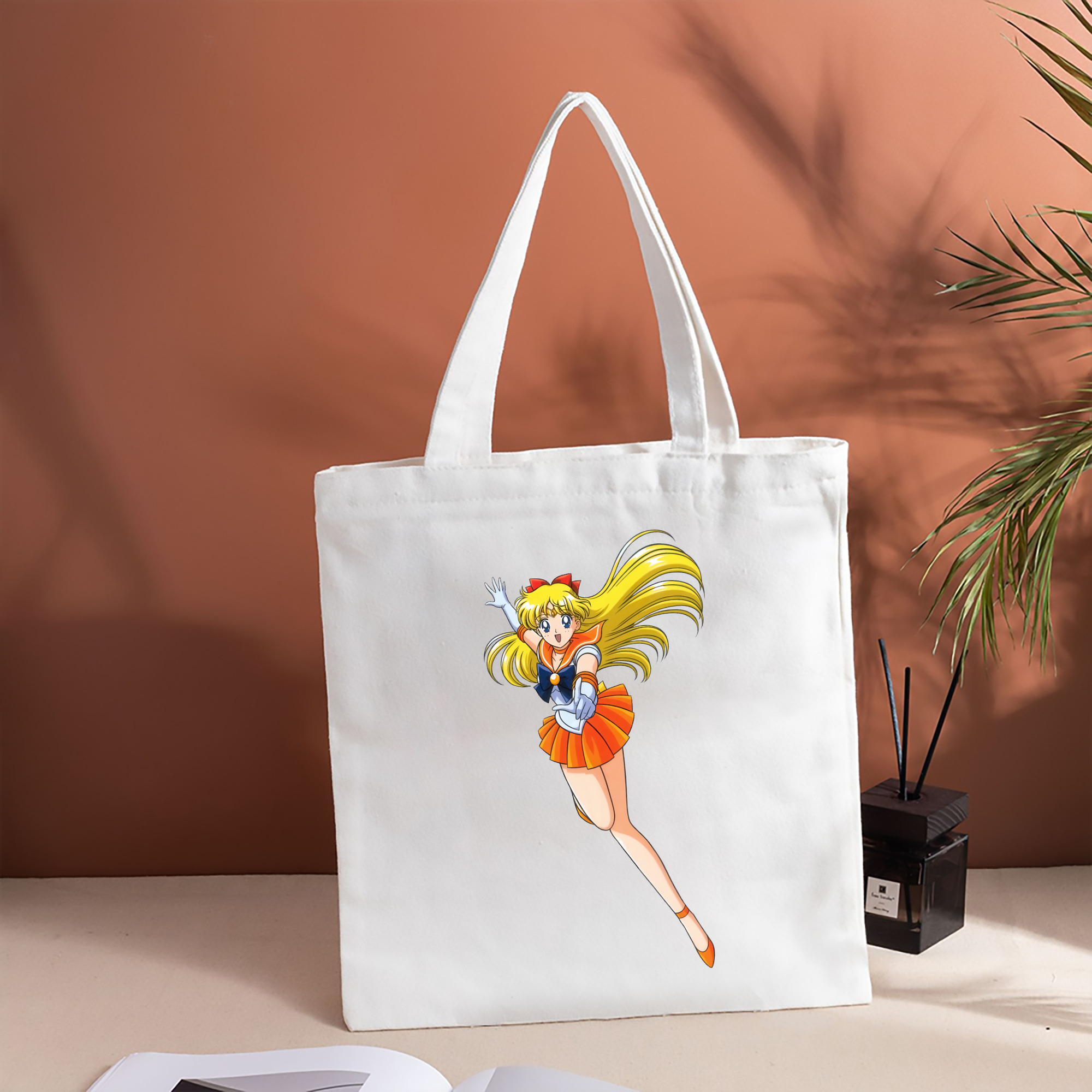 美少女戦士セーラームーン 愛野 美奈子 あいの みなこ Sailor Moon Aino Minako 縦型キャンバス生地手提げバッグ　トートバッグ