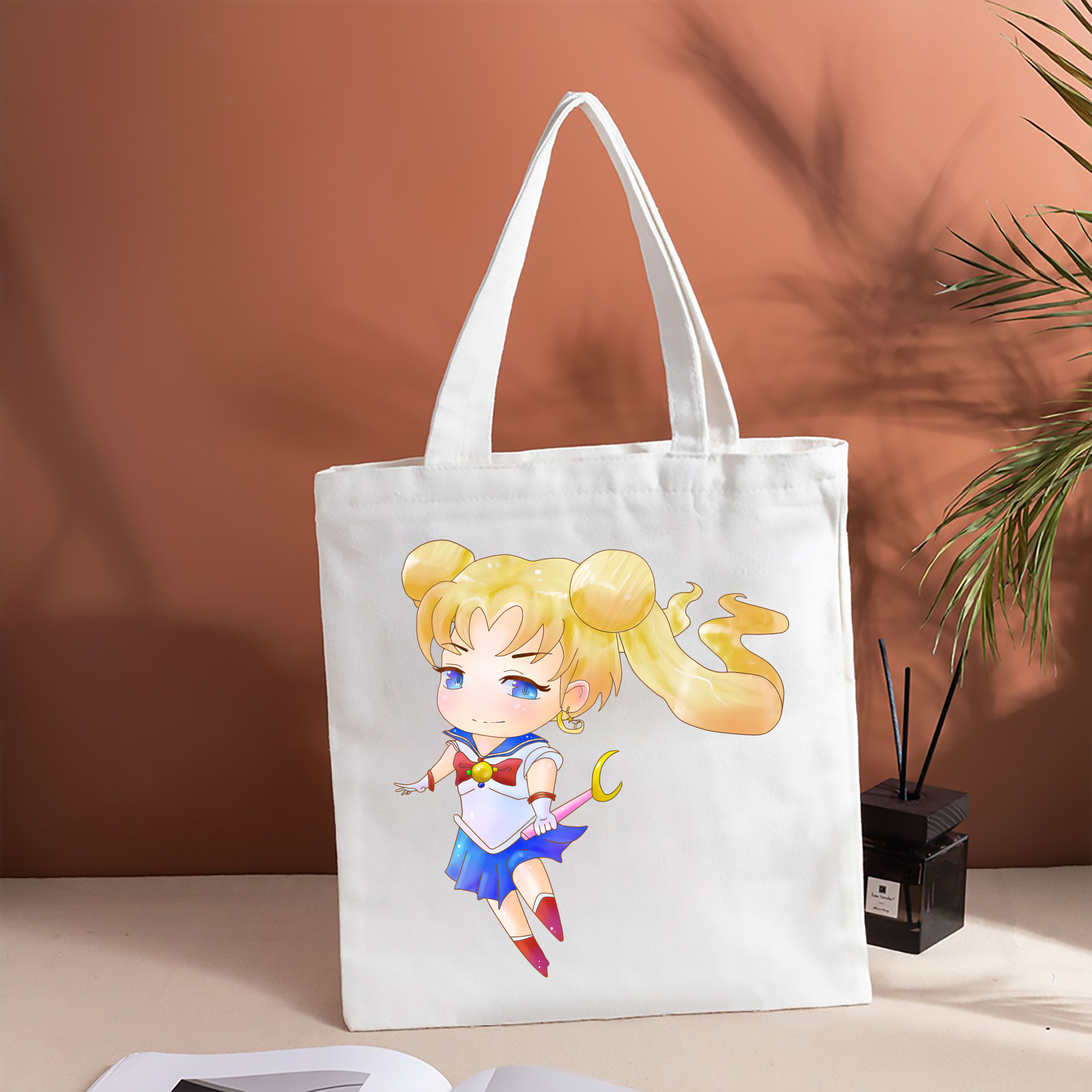 美少女戦士セーラームーン 愛野 美奈子 あいの みなこ Sailor Moon Aino Minako 縦型キャンバス生地手提げバッグ　トートバッグ