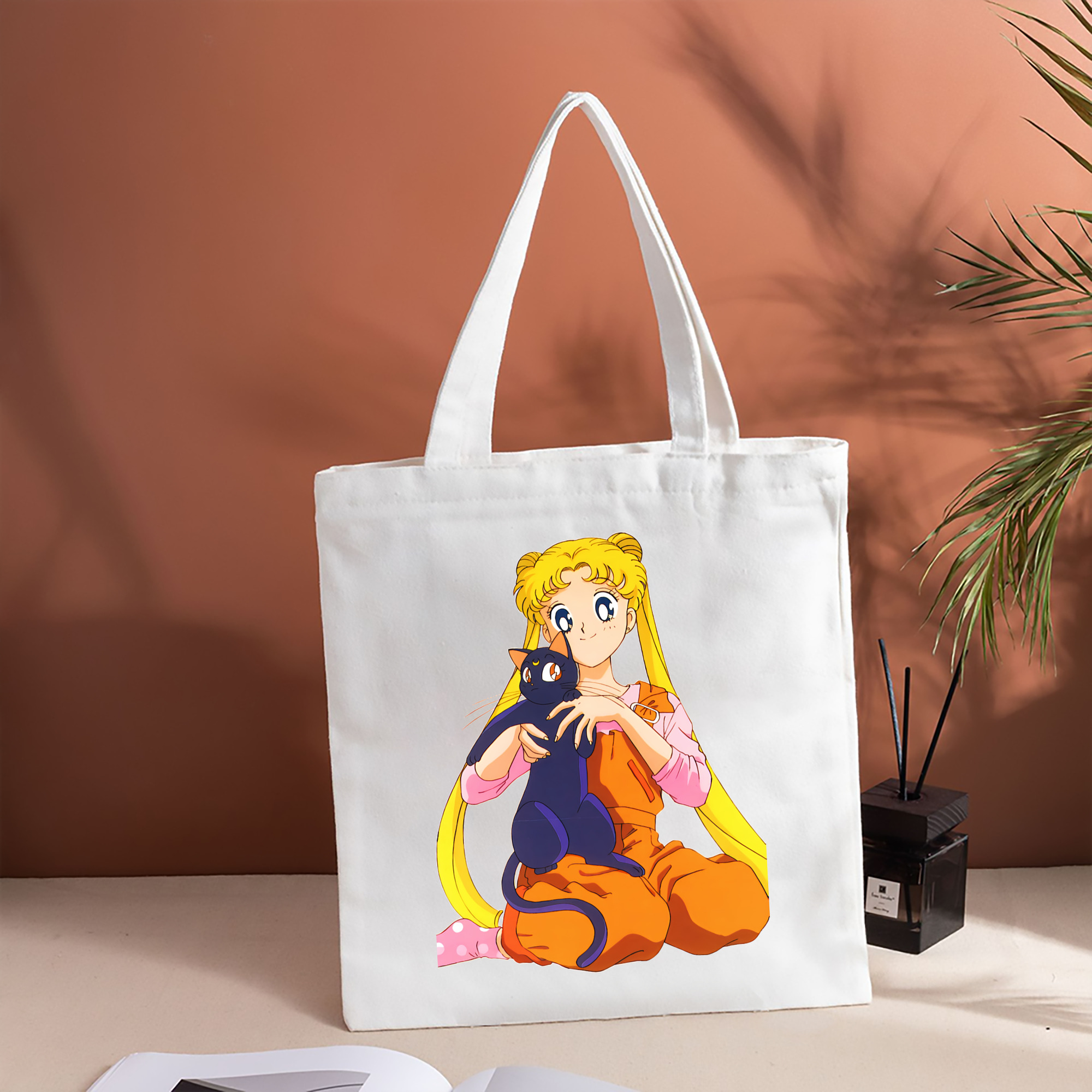 美少女戦士セーラームーン 愛野 美奈子 あいの みなこ Sailor Moon Aino Minako 縦型キャンバス生地手提げバッグ　トートバッグ