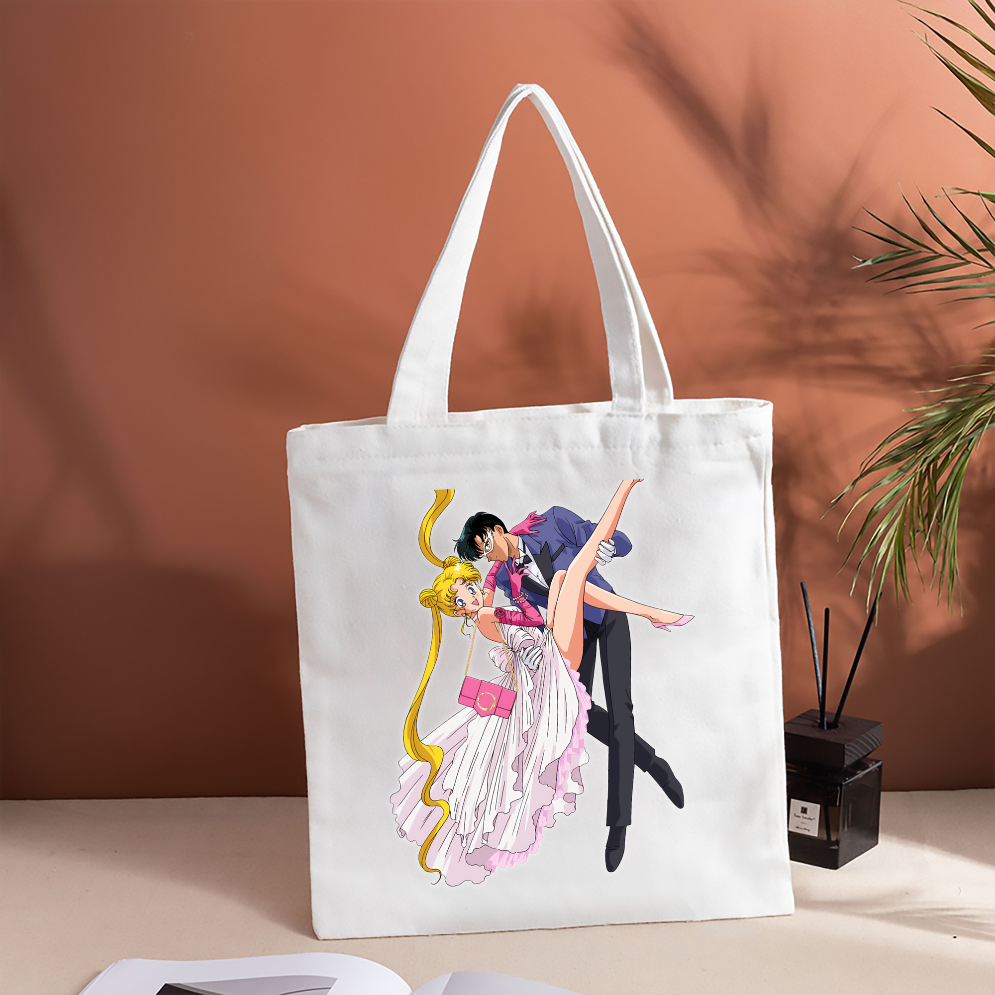美少女戦士セーラームーン 愛野 美奈子 あいの みなこ Sailor Moon Aino Minako 縦型キャンバス生地手提げバッグ　トートバッグ