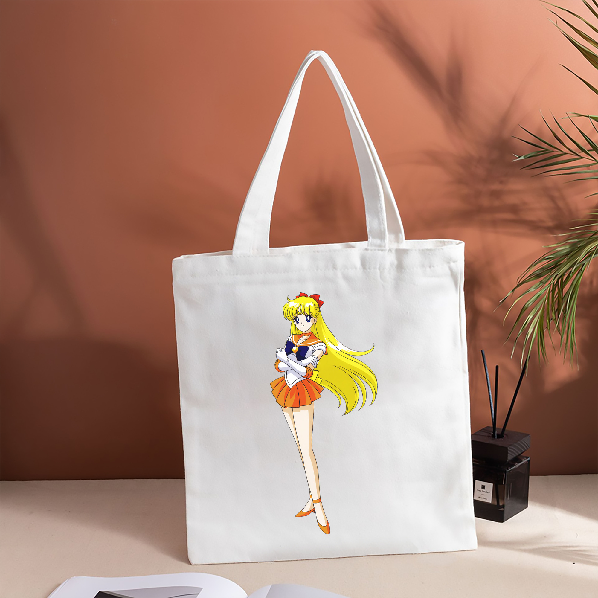 美少女戦士セーラームーン 愛野 美奈子 あいの みなこ Sailor Moon Aino Minako 縦型キャンバス生地手提げバッグ　トートバッグ