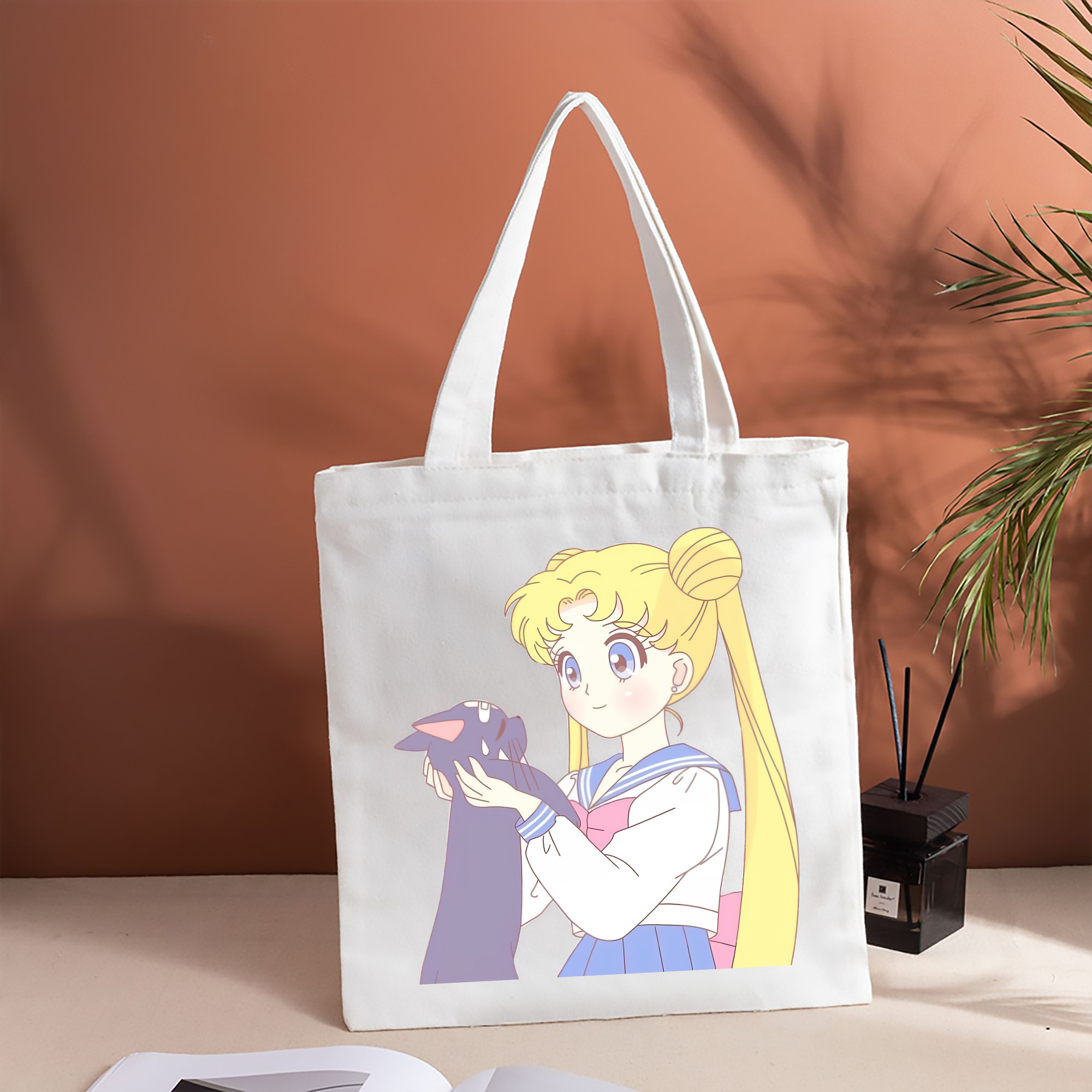 美少女戦士セーラームーン 愛野 美奈子 あいの みなこ Sailor Moon Aino Minako 縦型キャンバス生地手提げバッグ　トートバッグ