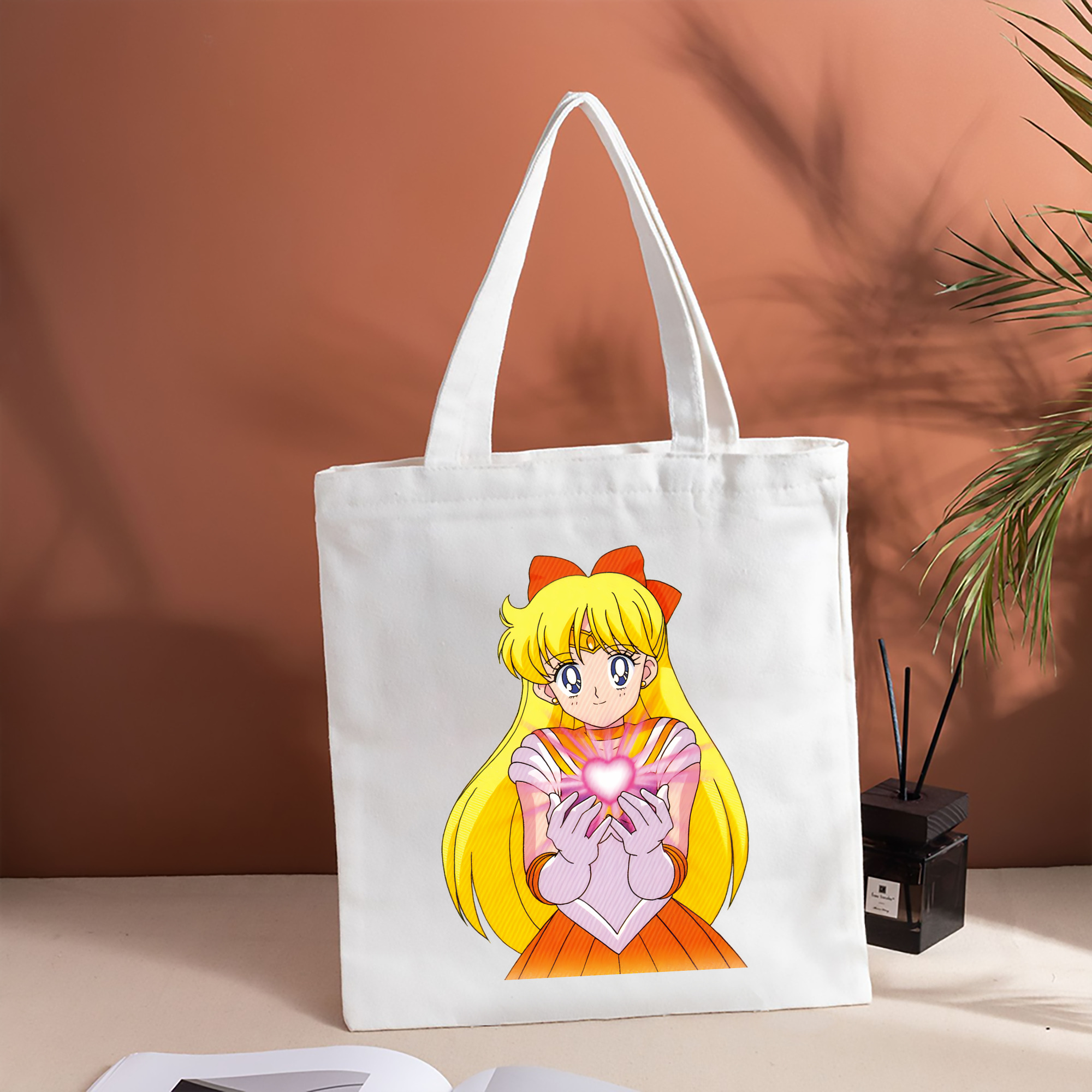美少女戦士セーラームーン 愛野 美奈子 あいの みなこ Sailor Moon Aino Minako 縦型キャンバス生地手提げバッグ　トートバッグ