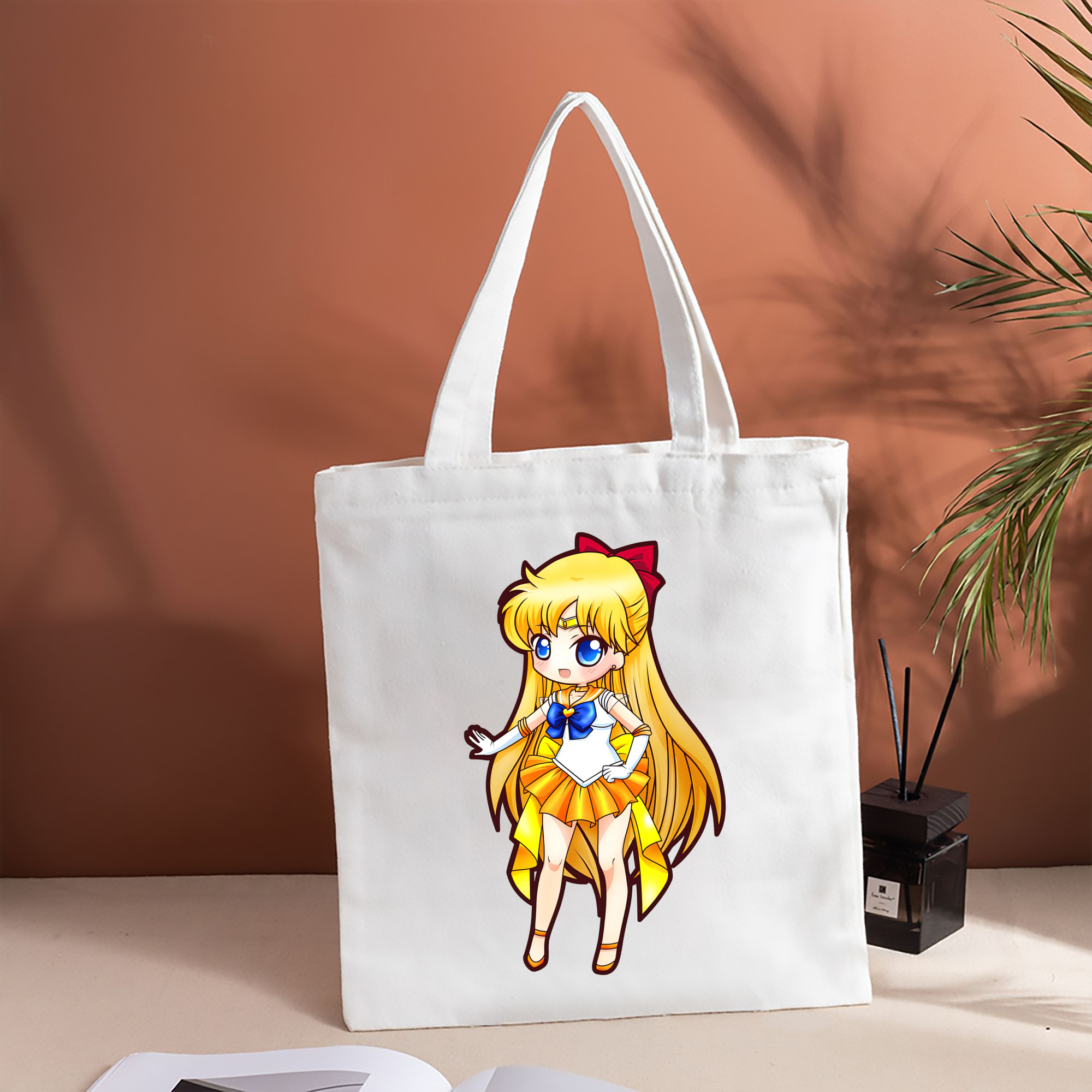 美少女戦士セーラームーン 愛野 美奈子 あいの みなこ Sailor Moon Aino Minako 縦型キャンバス生地手提げバッグ　トートバッグ