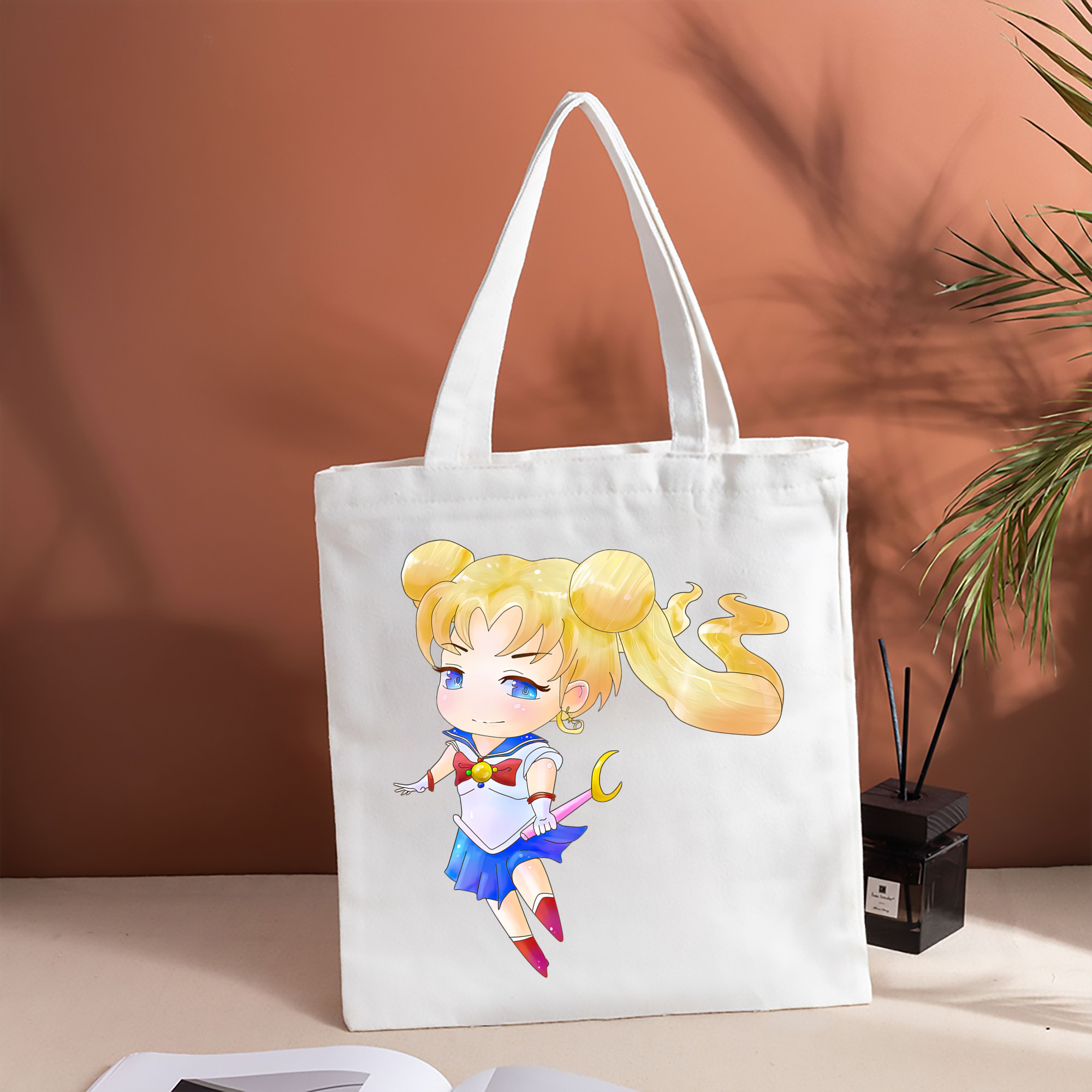 美少女戦士セーラームーン 愛野 美奈子 あいの みなこ Sailor Moon Aino Minako 縦型キャンバス生地手提げバッグ　トートバッグ