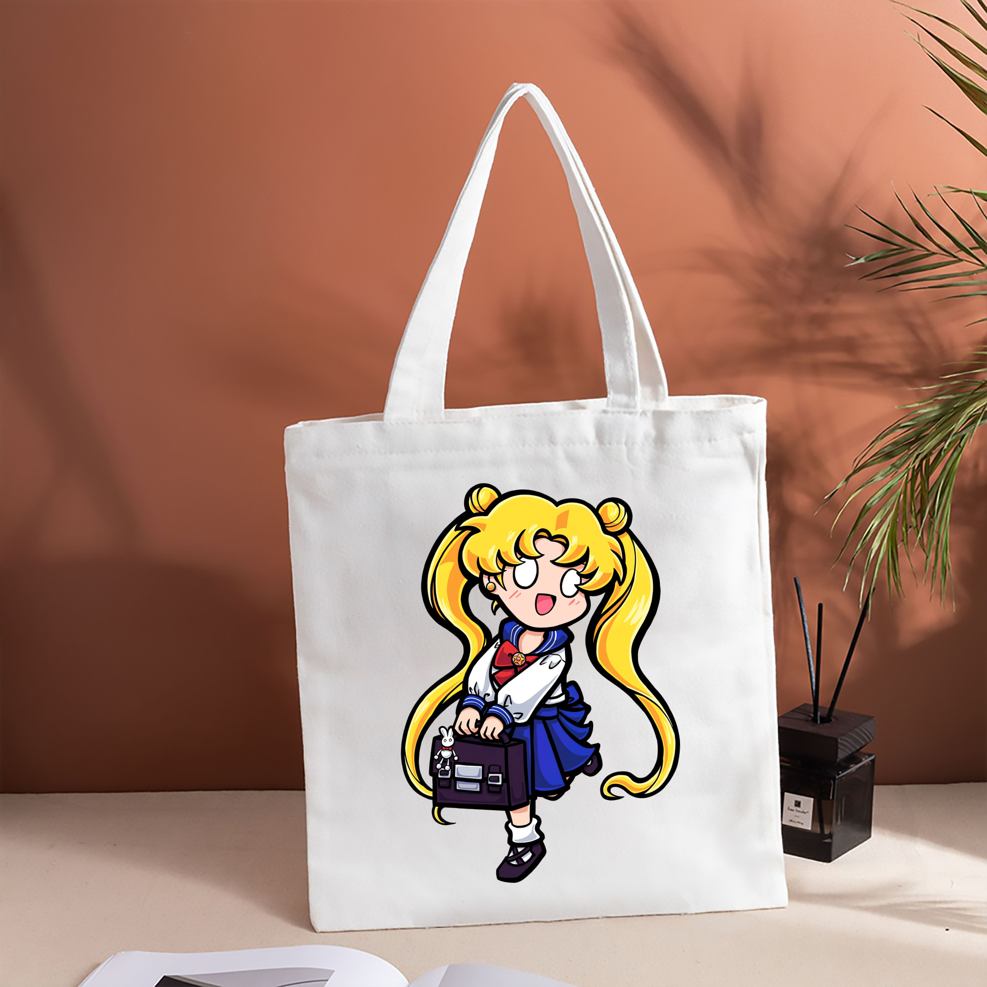 美少女戦士セーラームーン 愛野 美奈子 あいの みなこ Sailor Moon Aino Minako 縦型キャンバス生地手提げバッグ　トートバッグ