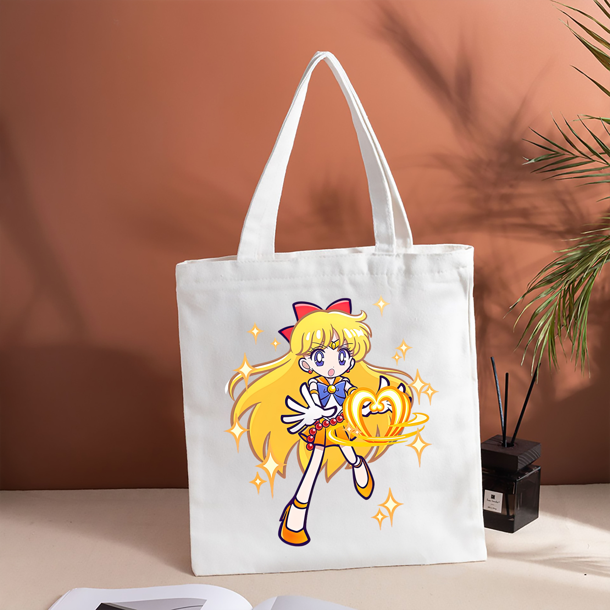 美少女戦士セーラームーン 愛野 美奈子 あいの みなこ Sailor Moon Aino Minako 縦型キャンバス生地手提げバッグ　トートバッグ
